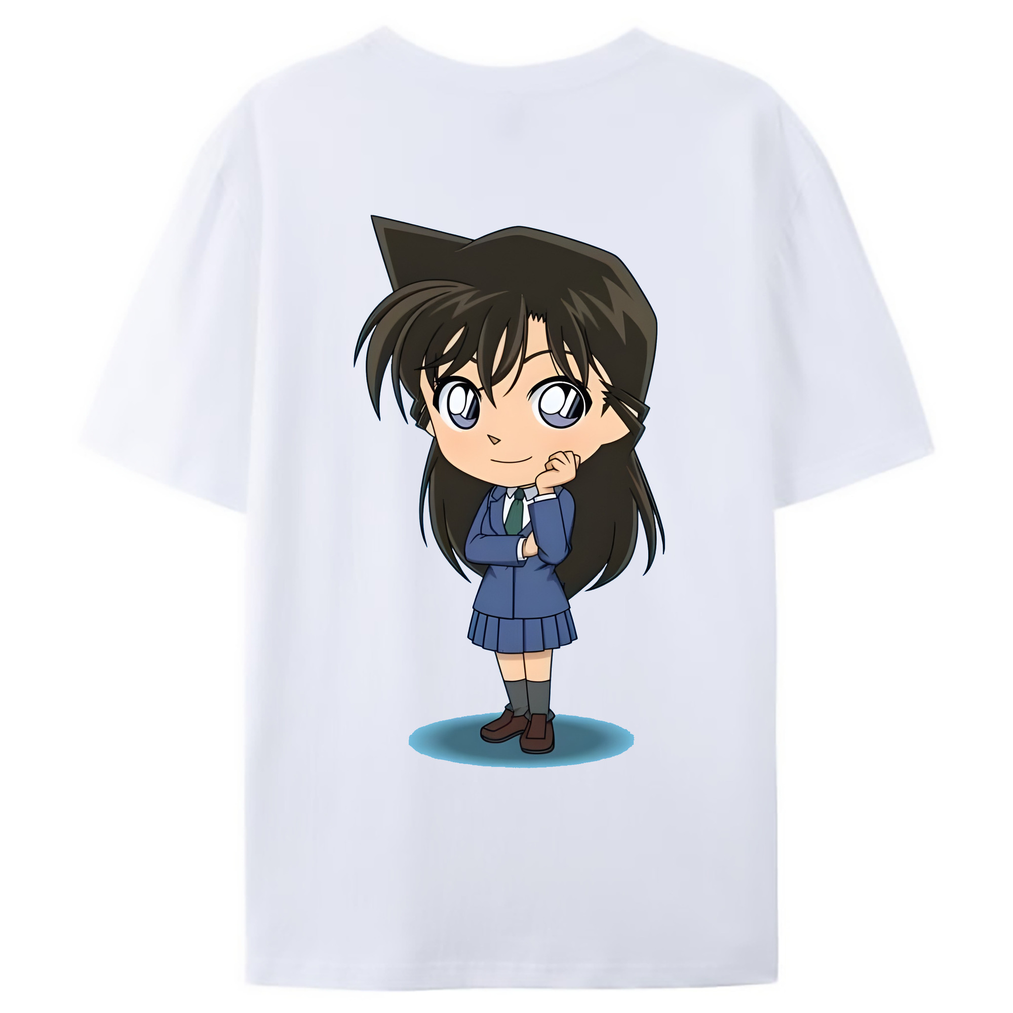（画像用） 名探偵コナン 毛利 蘭 もうり らん、モーリ ラン Detective Conan Rachel Moore 綿100％ メンズ半袖Tシャツ（バックプリント） 通気性