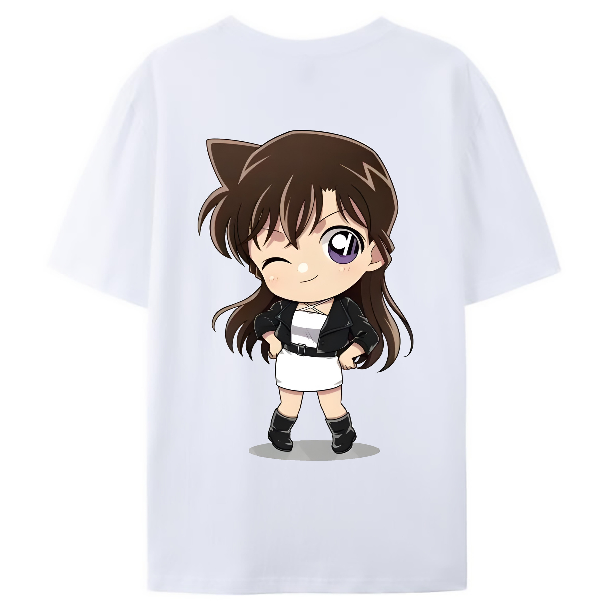 （画像用） 名探偵コナン 毛利 蘭 もうり らん、モーリ ラン Detective Conan Rachel Moore 綿100％ メンズ半袖Tシャツ（バックプリント） 通気性