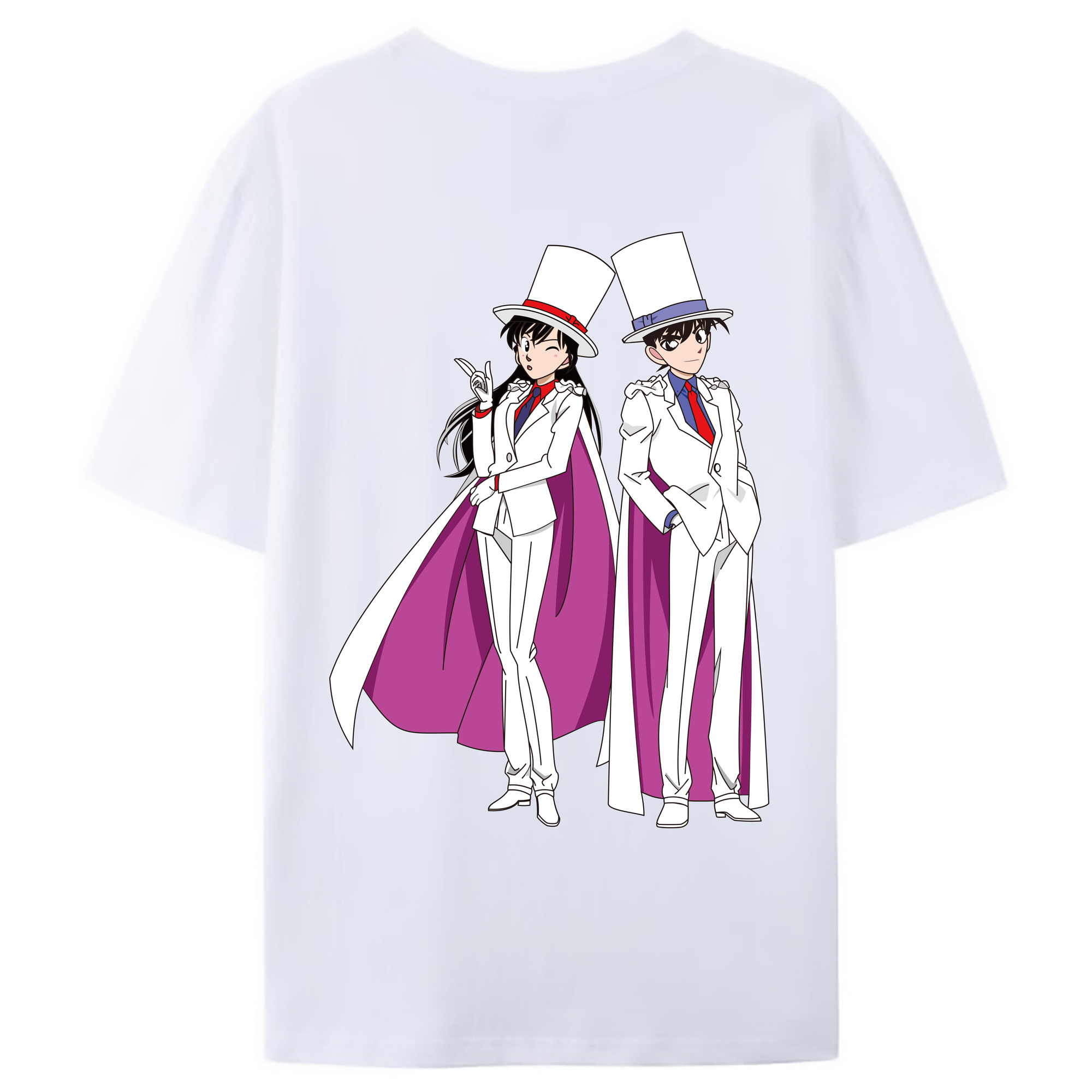 （画像用） 名探偵コナン くろば かいと Detective Conan Kuroba Kaito 綿100％ メンズ半袖Tシャツ（バックプリント） 通気性