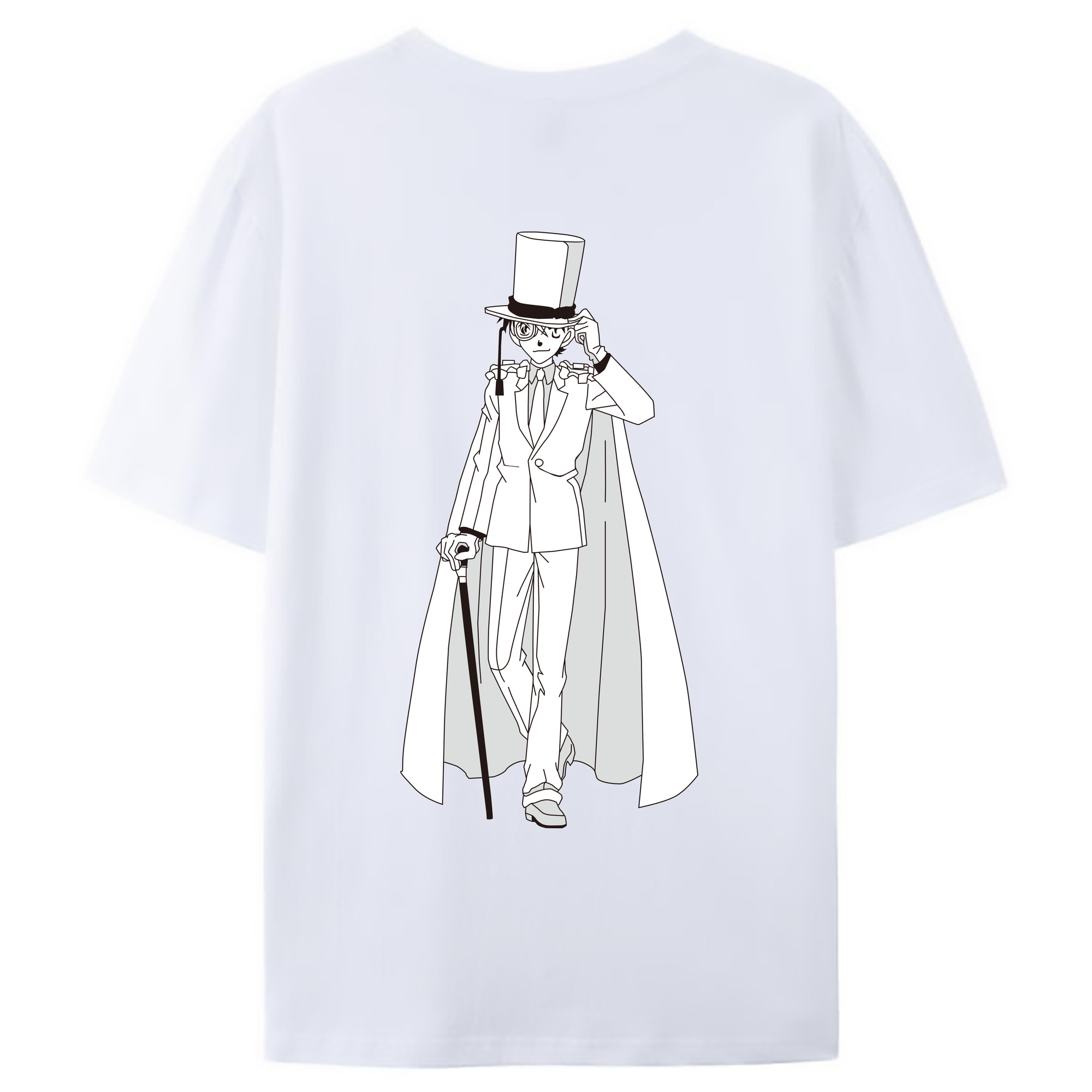 （画像用） 名探偵コナン くろば かいと Detective Conan Kuroba Kaito 綿100％ メンズ半袖Tシャツ（バックプリント） 通気性