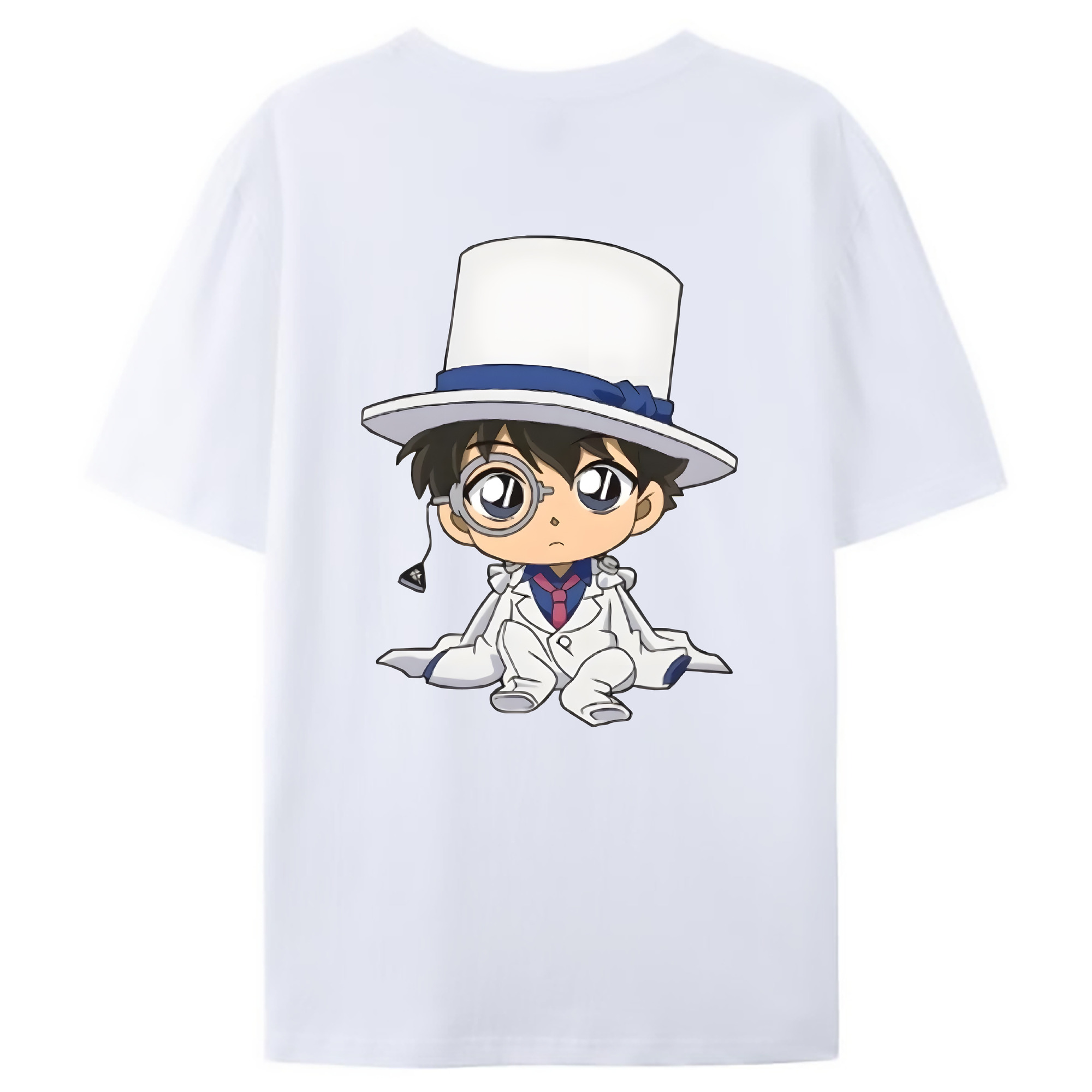 （画像用） 名探偵コナン くろば かいと Detective Conan Kuroba Kaito 綿100％ メンズ半袖Tシャツ（バックプリント） 通気性