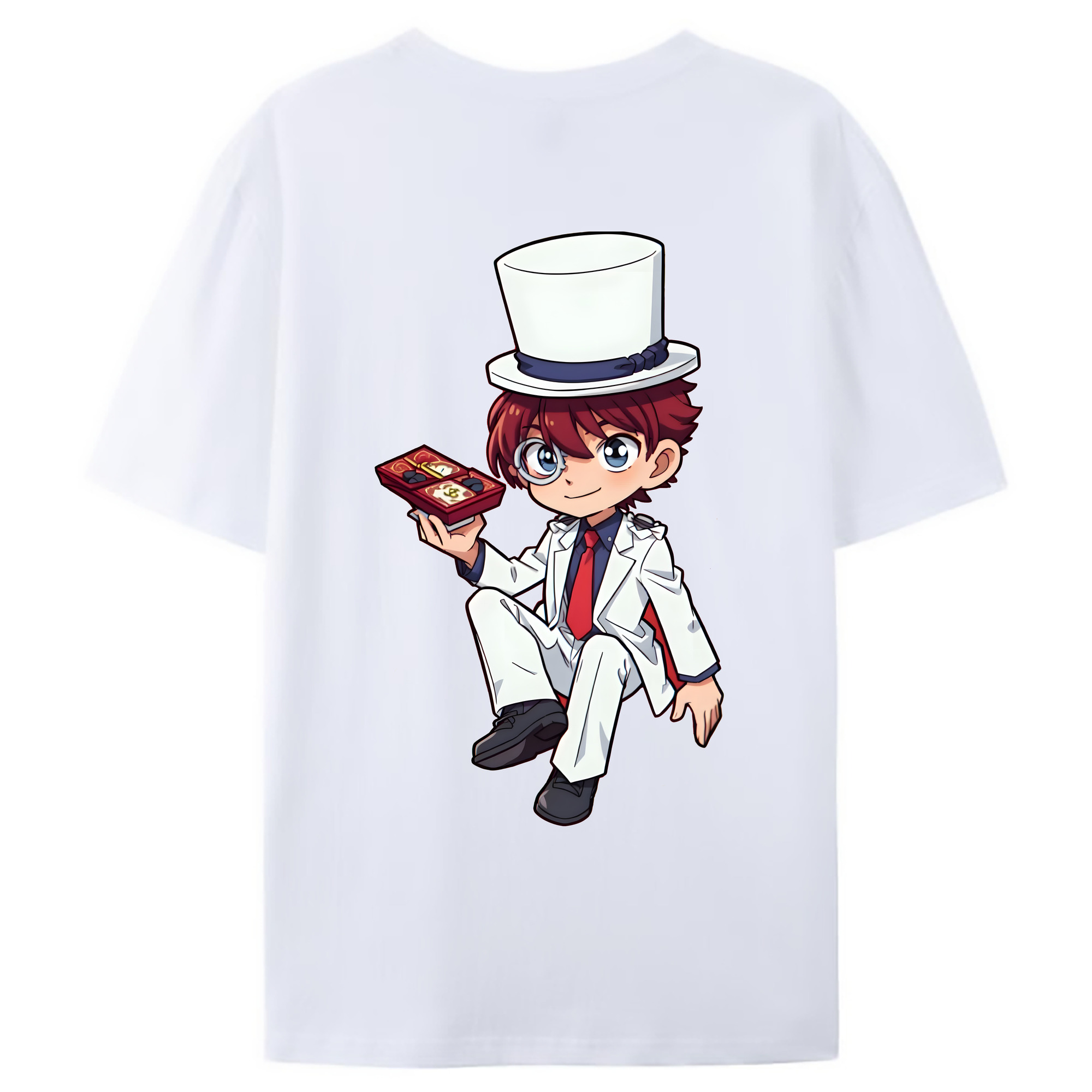 （画像用） 名探偵コナン くろば かいと Detective Conan Kuroba Kaito 綿100％ メンズ半袖Tシャツ（バックプリント） 通気性