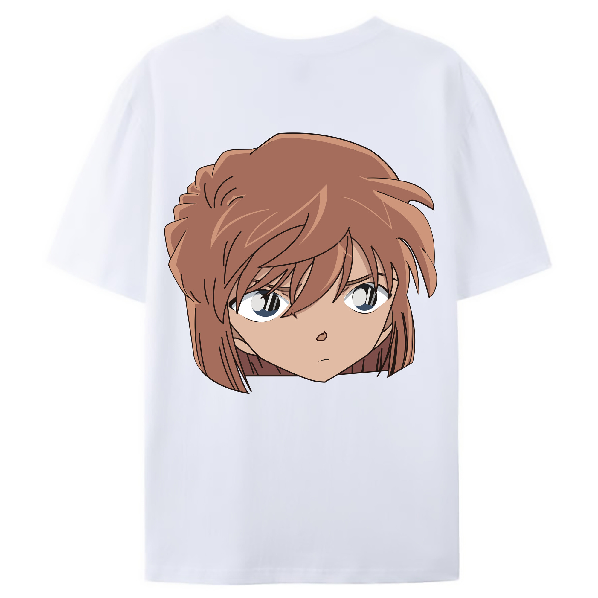 （画像用） 名探偵コナン 灰原 哀 はいばら あい Detective Conan Anita Hailey、Vi Graythorn Haibara Ai 綿100％ メンズ半袖Tシャツ（バックプリント） 通気性
