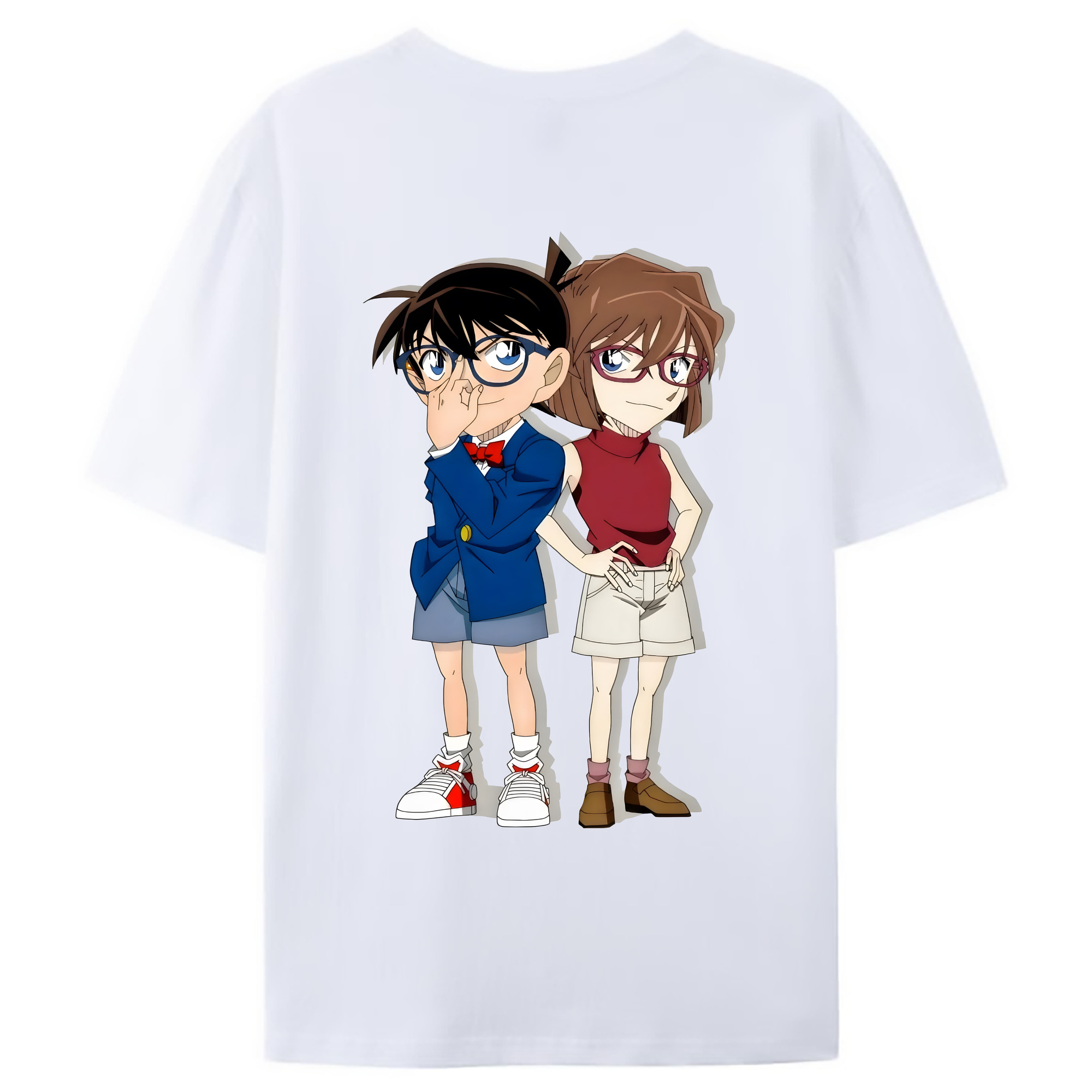 （画像用） 名探偵コナン 灰原 哀 はいばら あい Detective Conan Anita Hailey、Vi Graythorn Haibara Ai 綿100％ メンズ半袖Tシャツ（バックプリント） 通気性