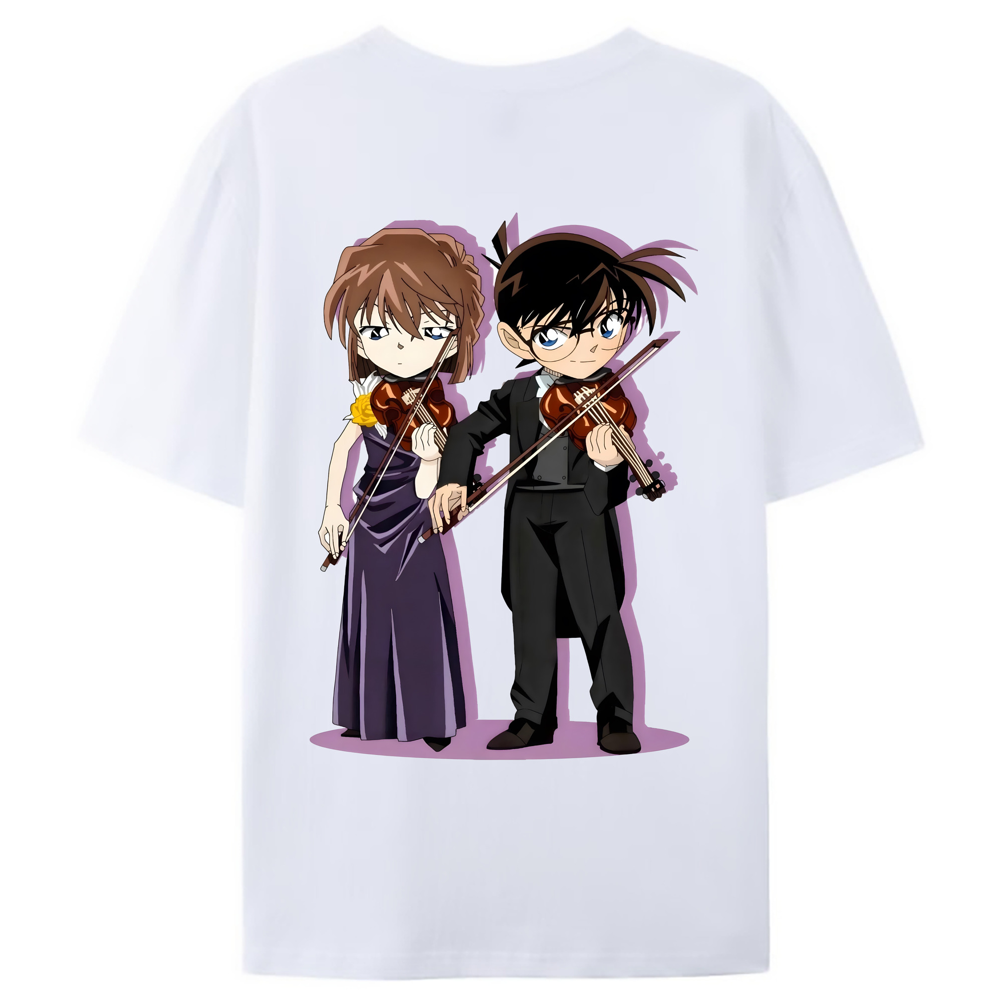 （画像用） 名探偵コナン 灰原 哀 はいばら あい Detective Conan Anita Hailey、Vi Graythorn Haibara Ai 綿100％ メンズ半袖Tシャツ（バックプリント） 通気性