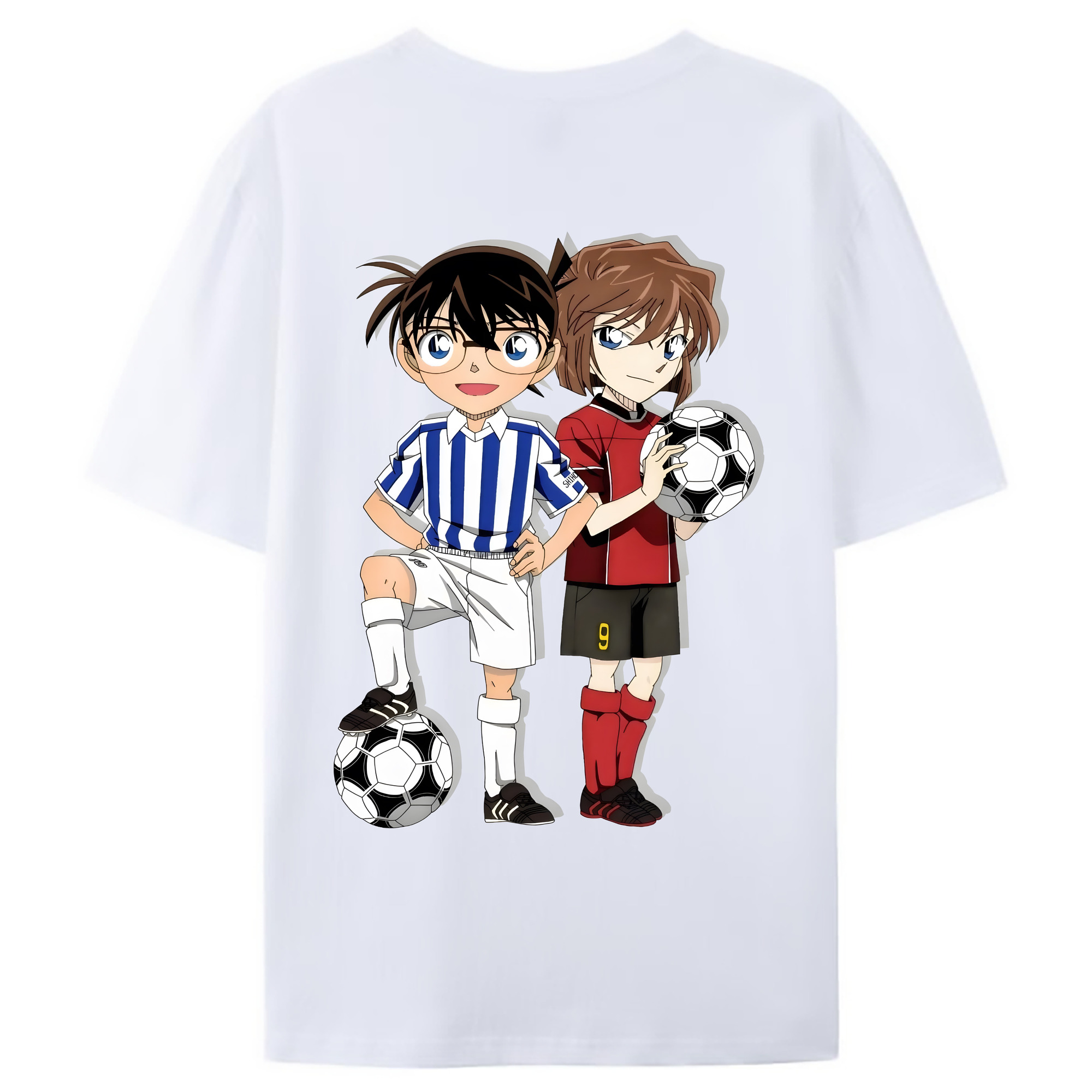 （画像用） 名探偵コナン 灰原 哀 はいばら あい Detective Conan Anita Hailey、Vi Graythorn Haibara Ai 綿100％ メンズ半袖Tシャツ（バックプリント） 通気性