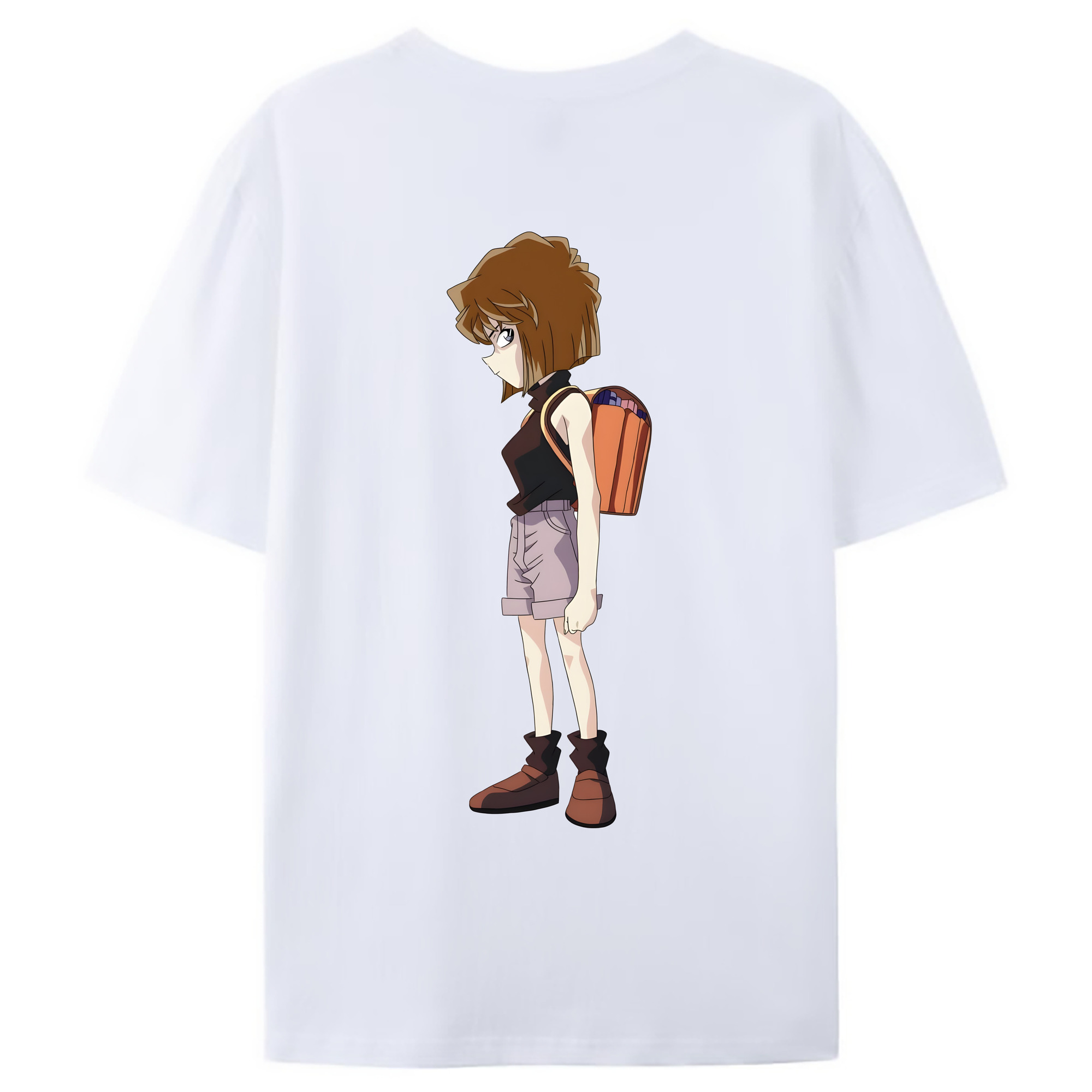 （画像用） 名探偵コナン 灰原 哀 はいばら あい Detective Conan Anita Hailey、Vi Graythorn Haibara Ai 綿100％ メンズ半袖Tシャツ（バックプリント） 通気性