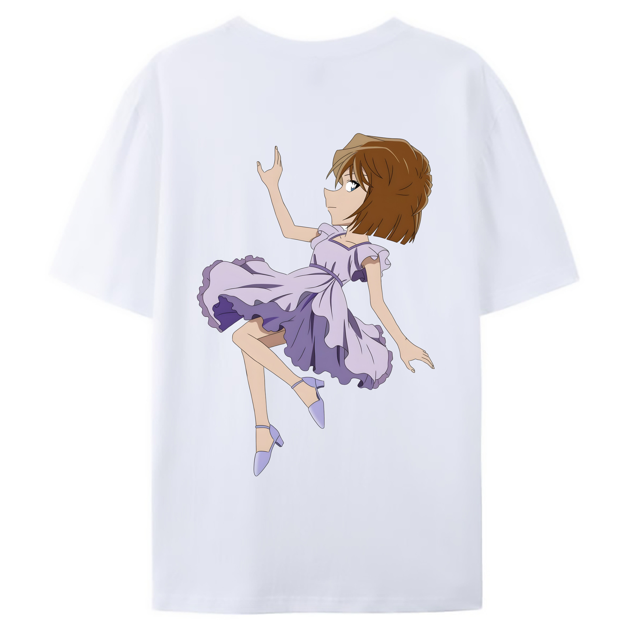 （画像用） 名探偵コナン 灰原 哀 はいばら あい Detective Conan Anita Hailey、Vi Graythorn Haibara Ai 綿100％ メンズ半袖Tシャツ（バックプリント） 通気性