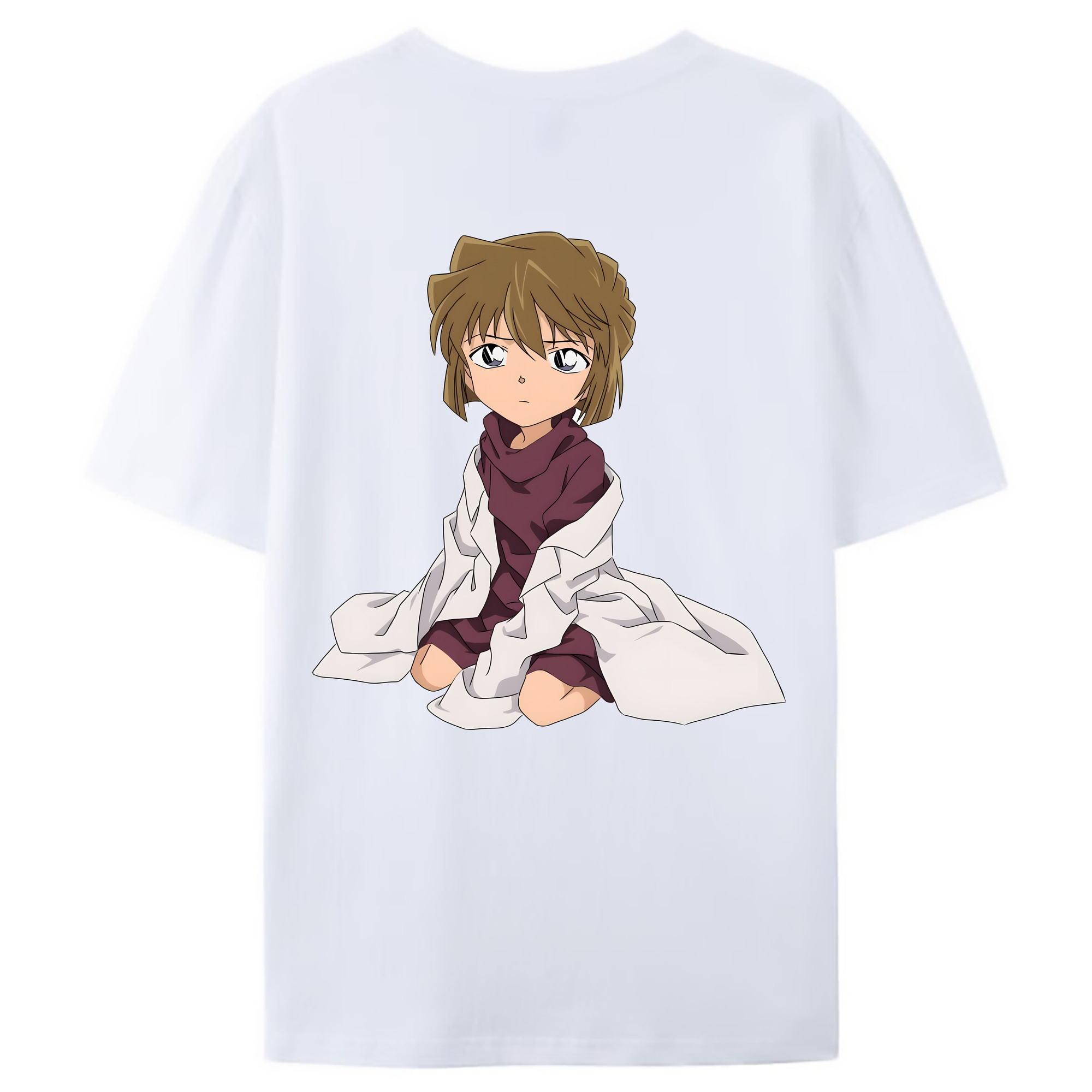 （画像用） 名探偵コナン 灰原 哀 はいばら あい Detective Conan Anita Hailey、Vi Graythorn Haibara Ai 綿100％ メンズ半袖Tシャツ（バックプリント） 通気性