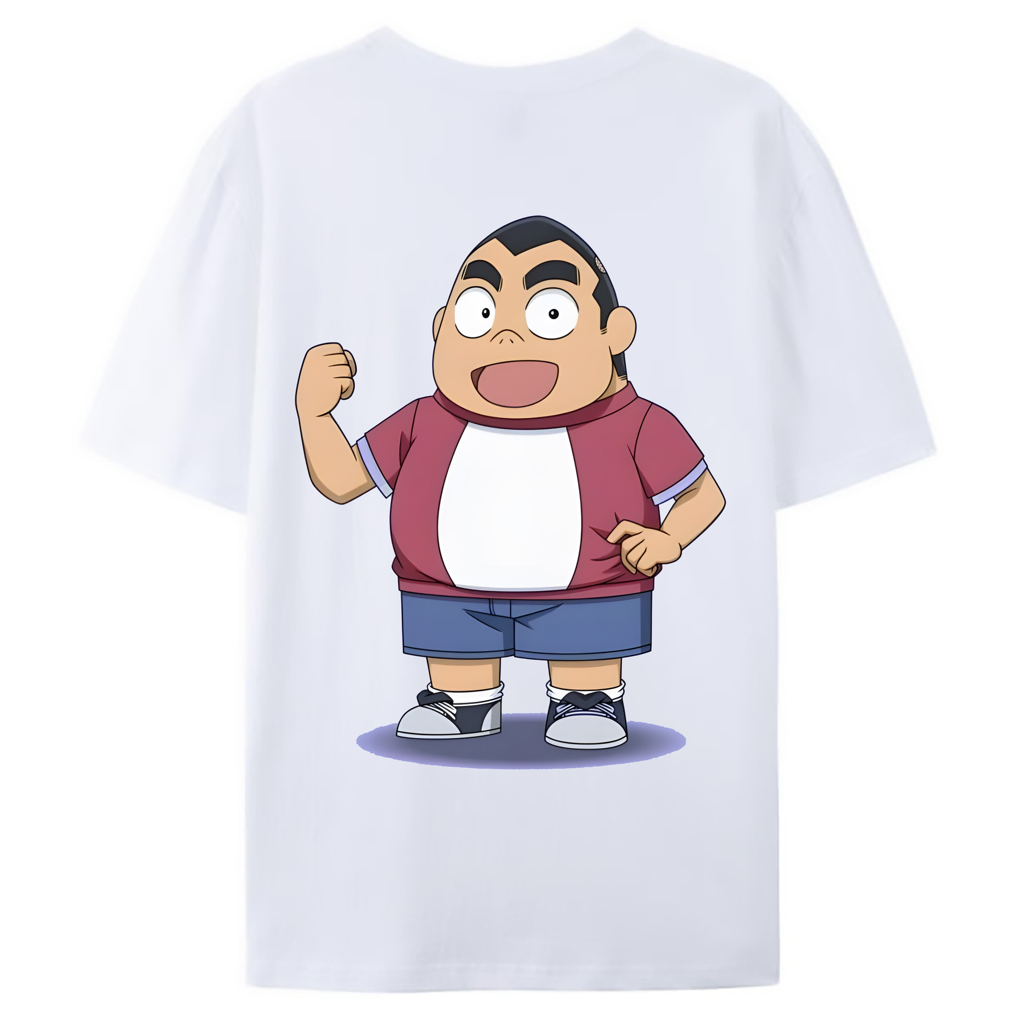 （画像用） 名探偵コナン 小嶋 元太 こじま げんた Detective Conan Kojima Genta 綿100％ メンズ半袖Tシャツ（バックプリント） 通気性