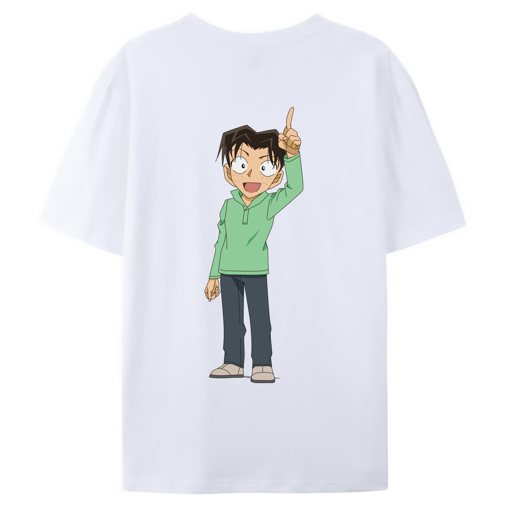 （画像用） 名探偵コナン 円谷 光彦 つぶらや みつひこ Detective Conan Mitch Tennyson 綿100％ メンズ半袖Tシャツ（バックプリント） 通気性