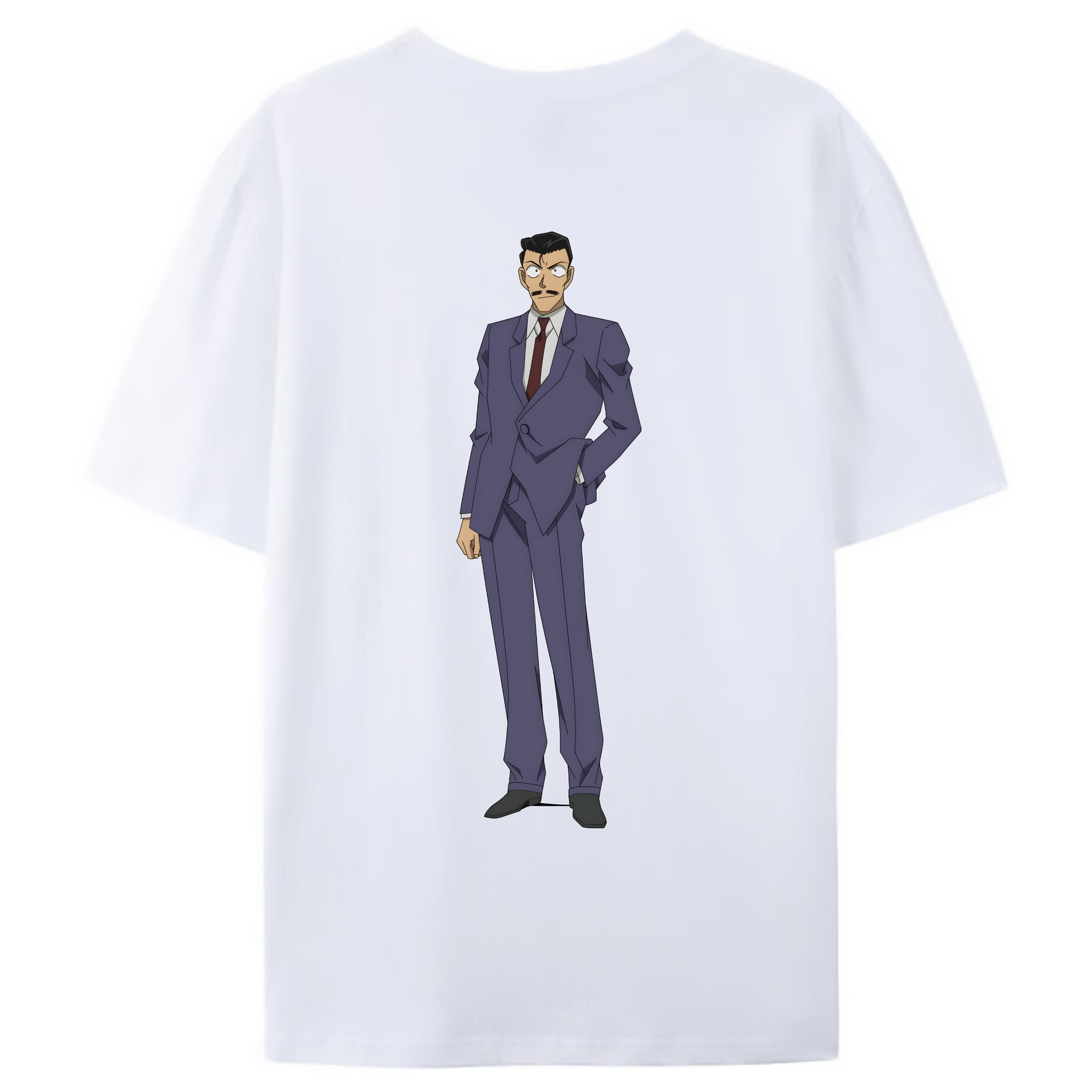 （画像用） 名探偵コナン 毛利 小五郎 もうり こごろう Detective Conan 綿100％ メンズ半袖Tシャツ（バックプリント） 通気性