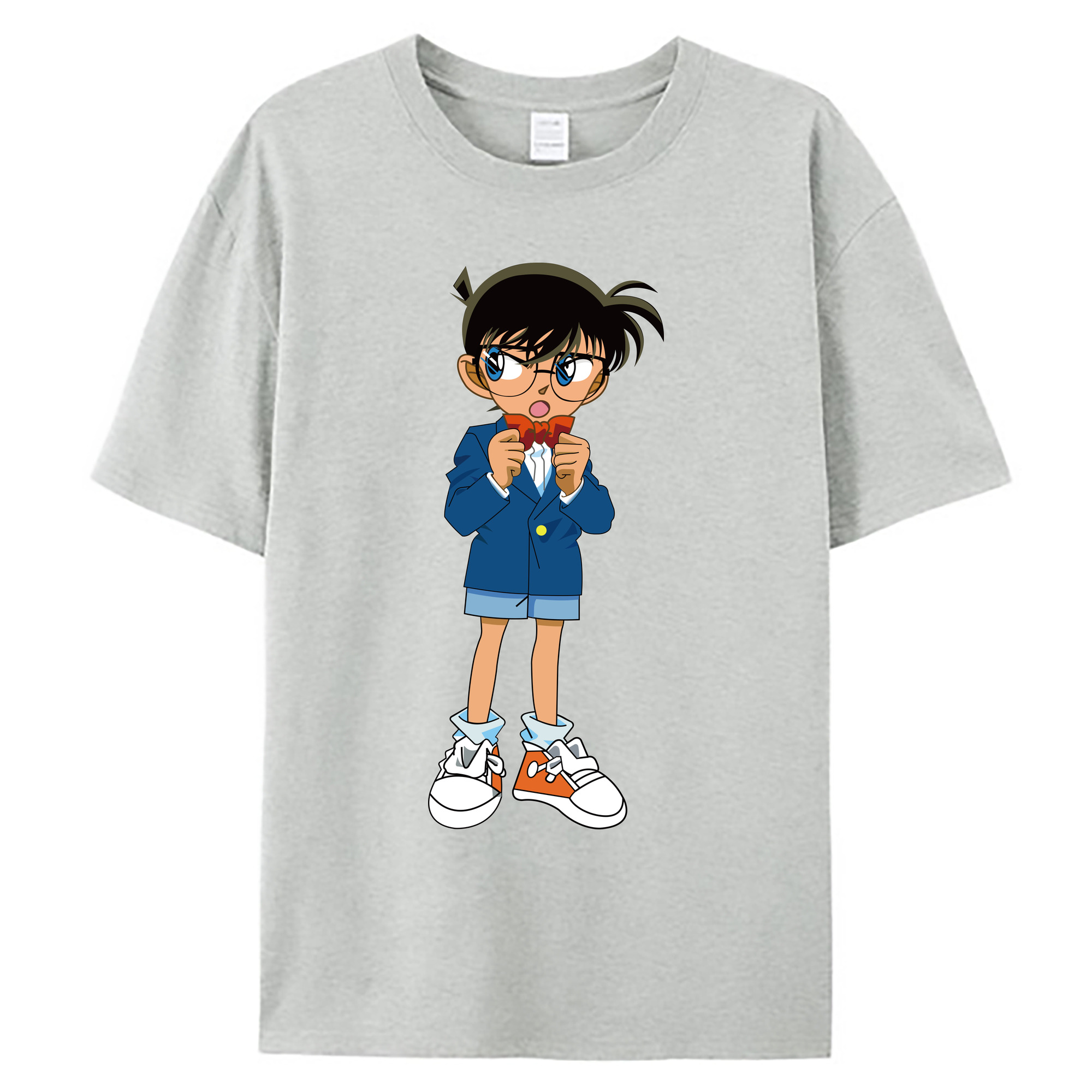 （画像用） 名探偵コナン 江戸川 コナン Detective Conan Conan Edogawa 綿100％ メンズ半袖Tシャツ｜肌触りやわらか＆通気性
