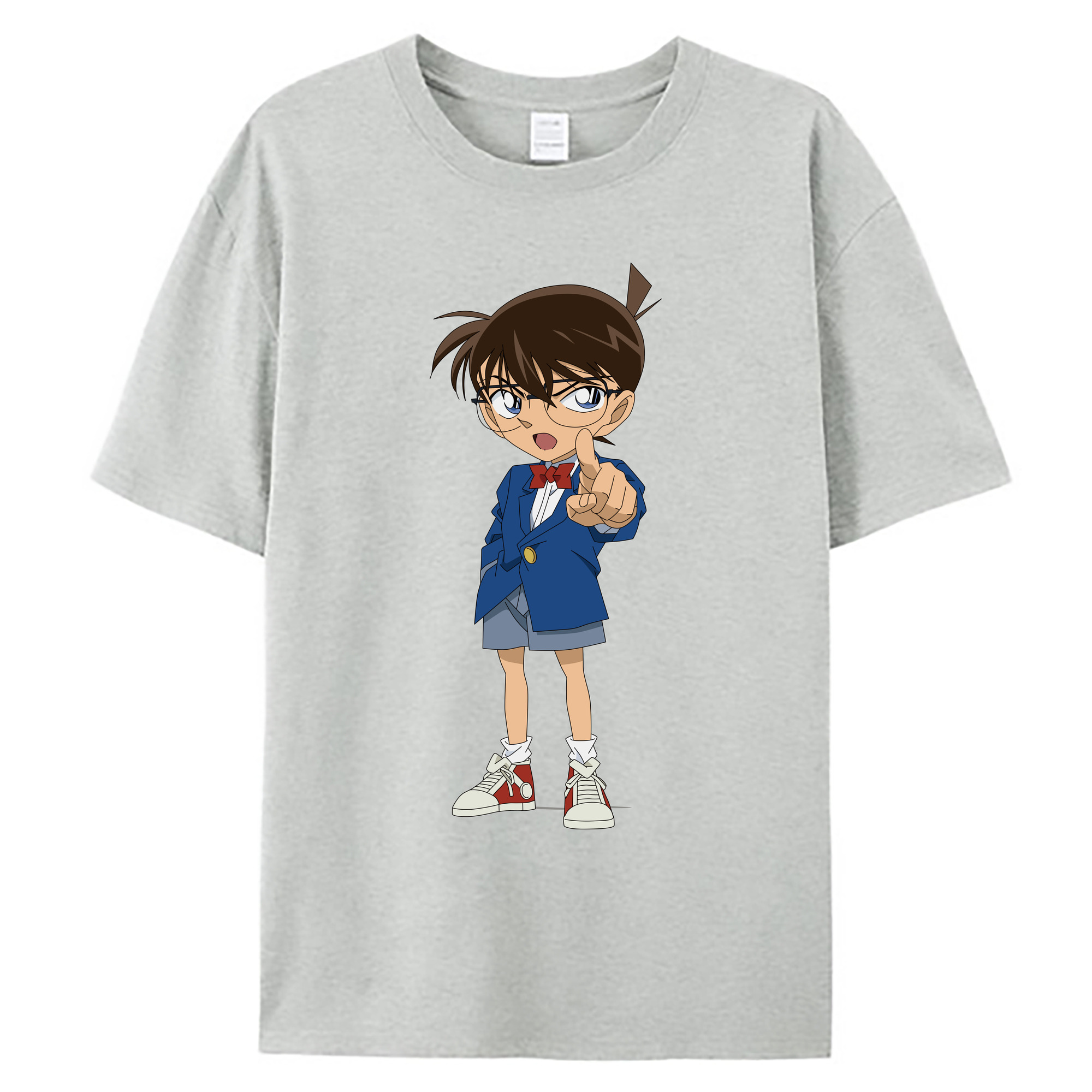 （画像用） 名探偵コナン 江戸川 コナン Detective Conan Conan Edogawa 綿100％ メンズ半袖Tシャツ｜肌触りやわらか＆通気性