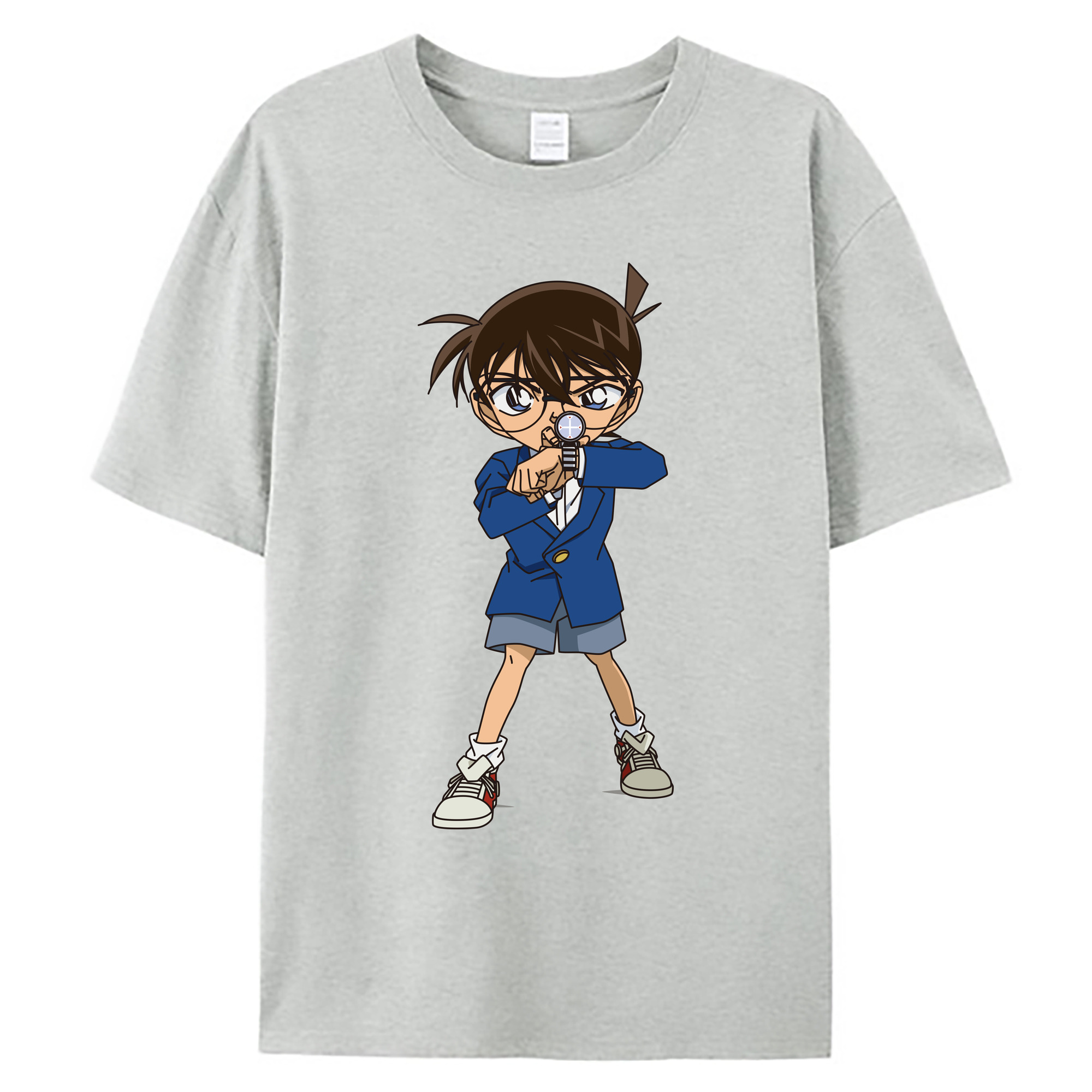 （画像用） 名探偵コナン 江戸川 コナン Detective Conan Conan Edogawa 綿100％ メンズ半袖Tシャツ｜肌触りやわらか＆通気性