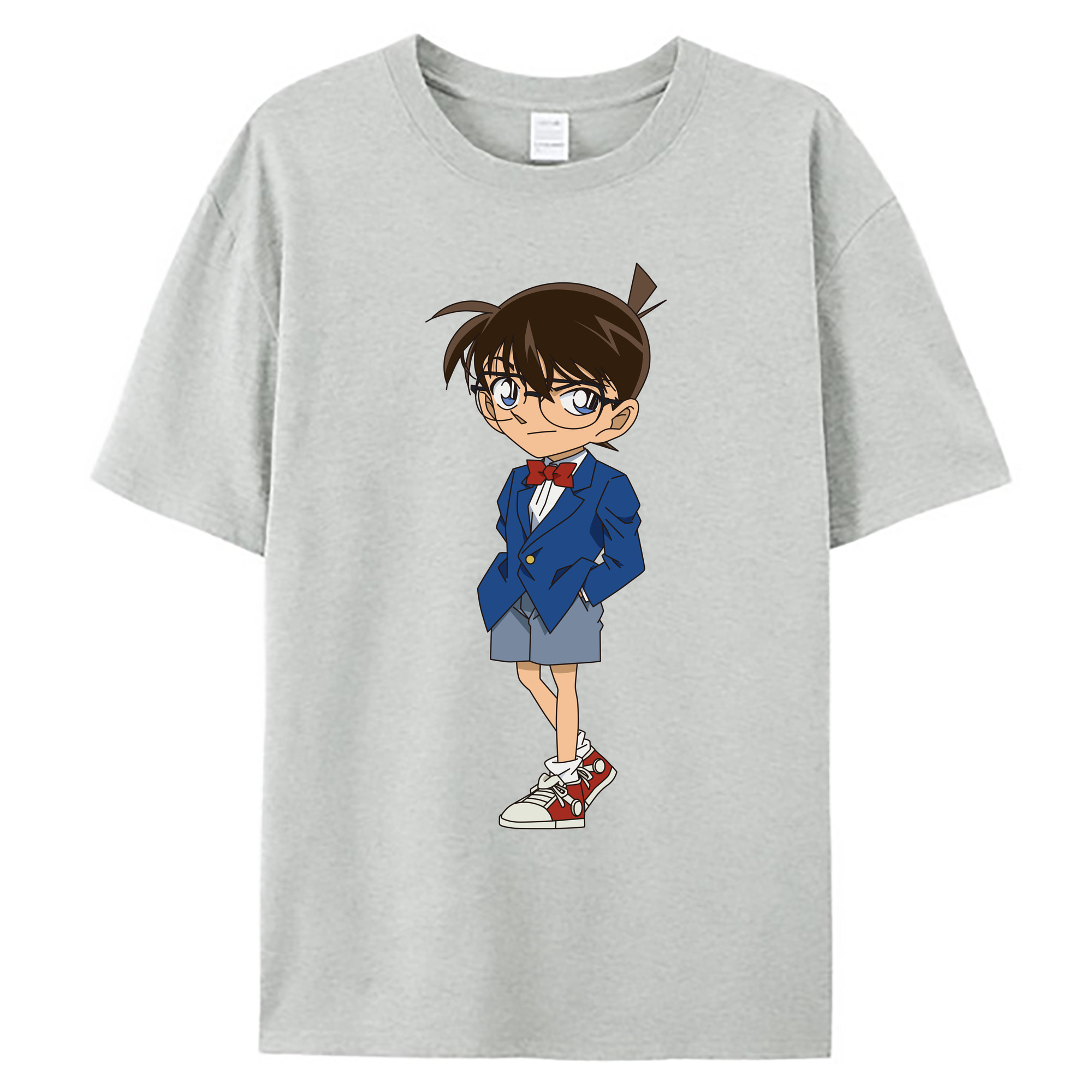 （画像用） 名探偵コナン 江戸川 コナン Detective Conan Conan Edogawa 綿100％ メンズ半袖Tシャツ｜肌触りやわらか＆通気性