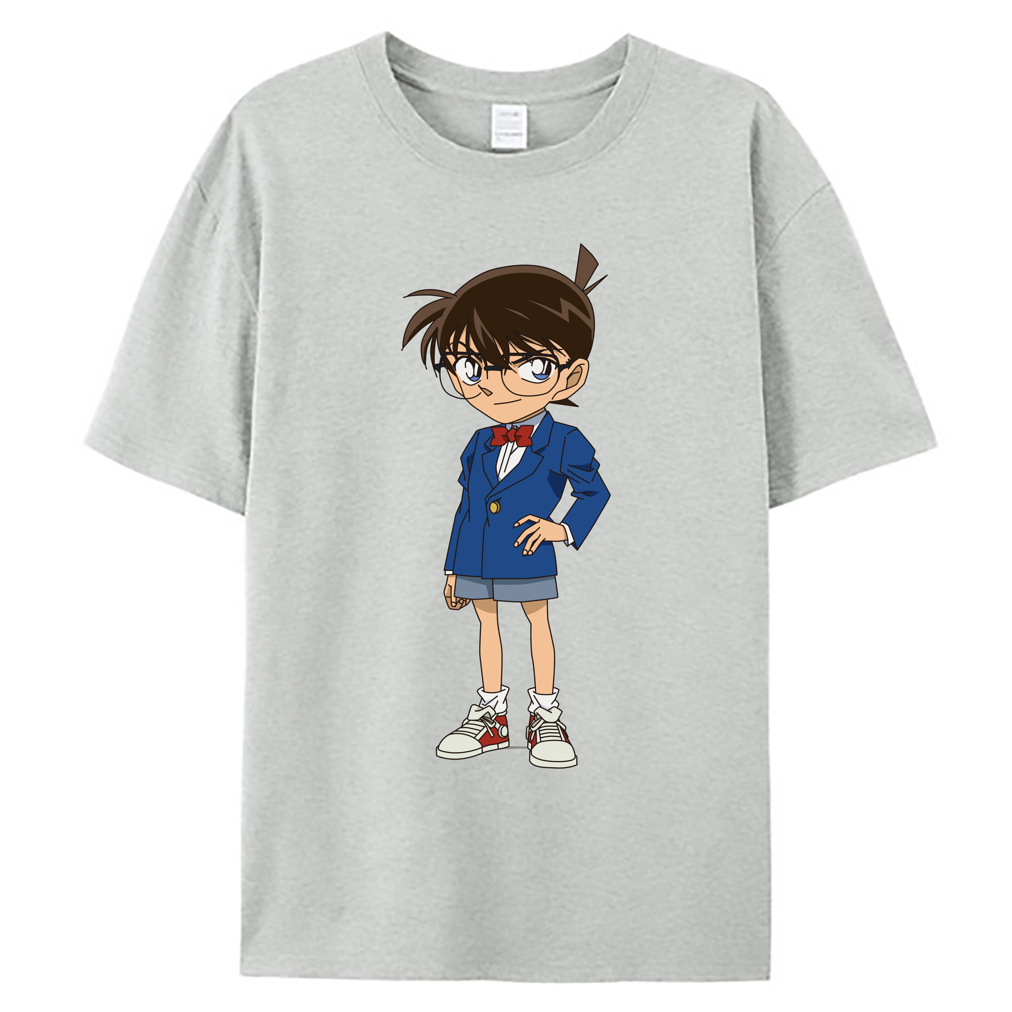 （画像用） 名探偵コナン 江戸川 コナン Detective Conan Conan Edogawa 綿100％ メンズ半袖Tシャツ｜肌触りやわらか＆通気性