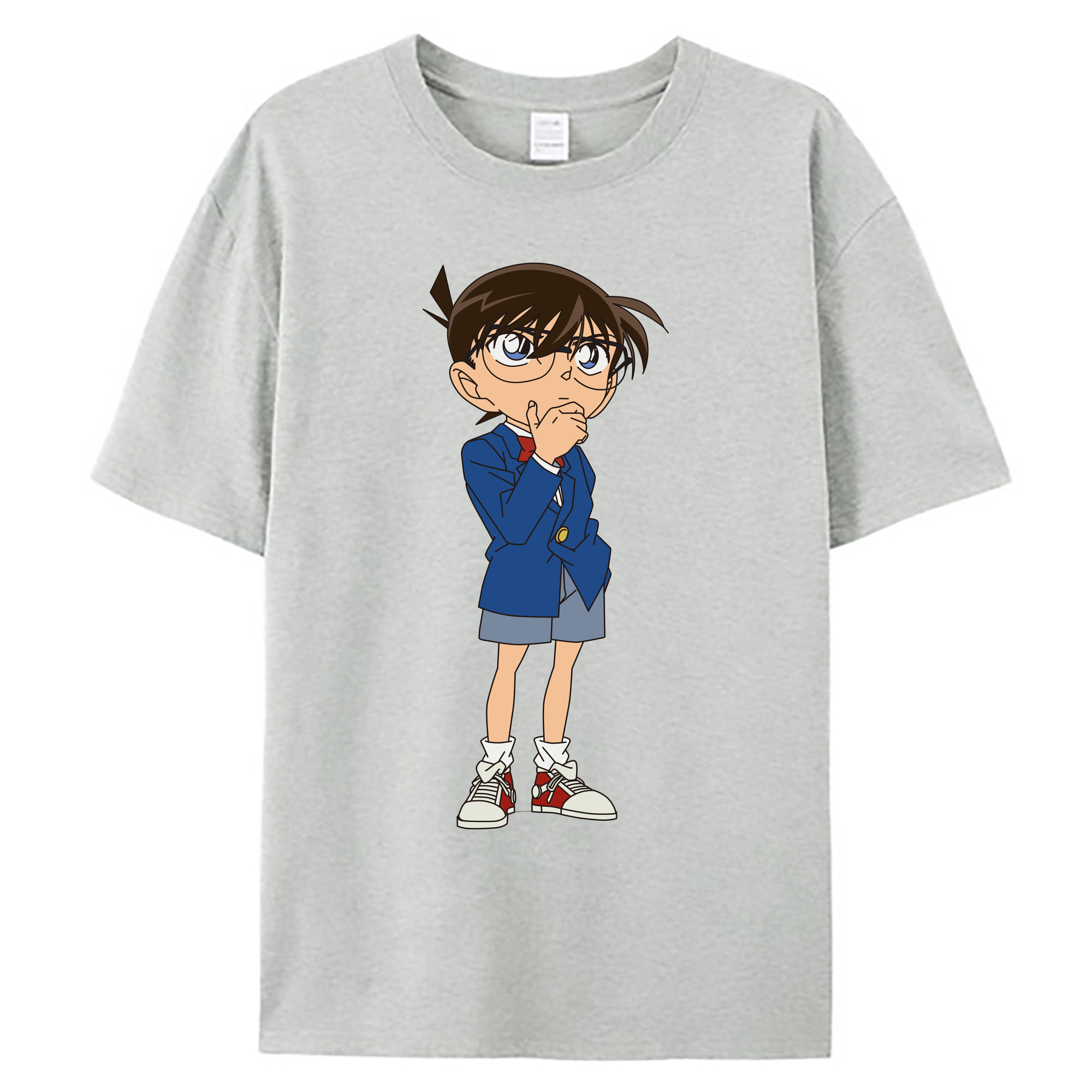 （画像用） 名探偵コナン 江戸川 コナン Detective Conan Conan Edogawa 綿100％ メンズ半袖Tシャツ｜肌触りやわらか＆通気性