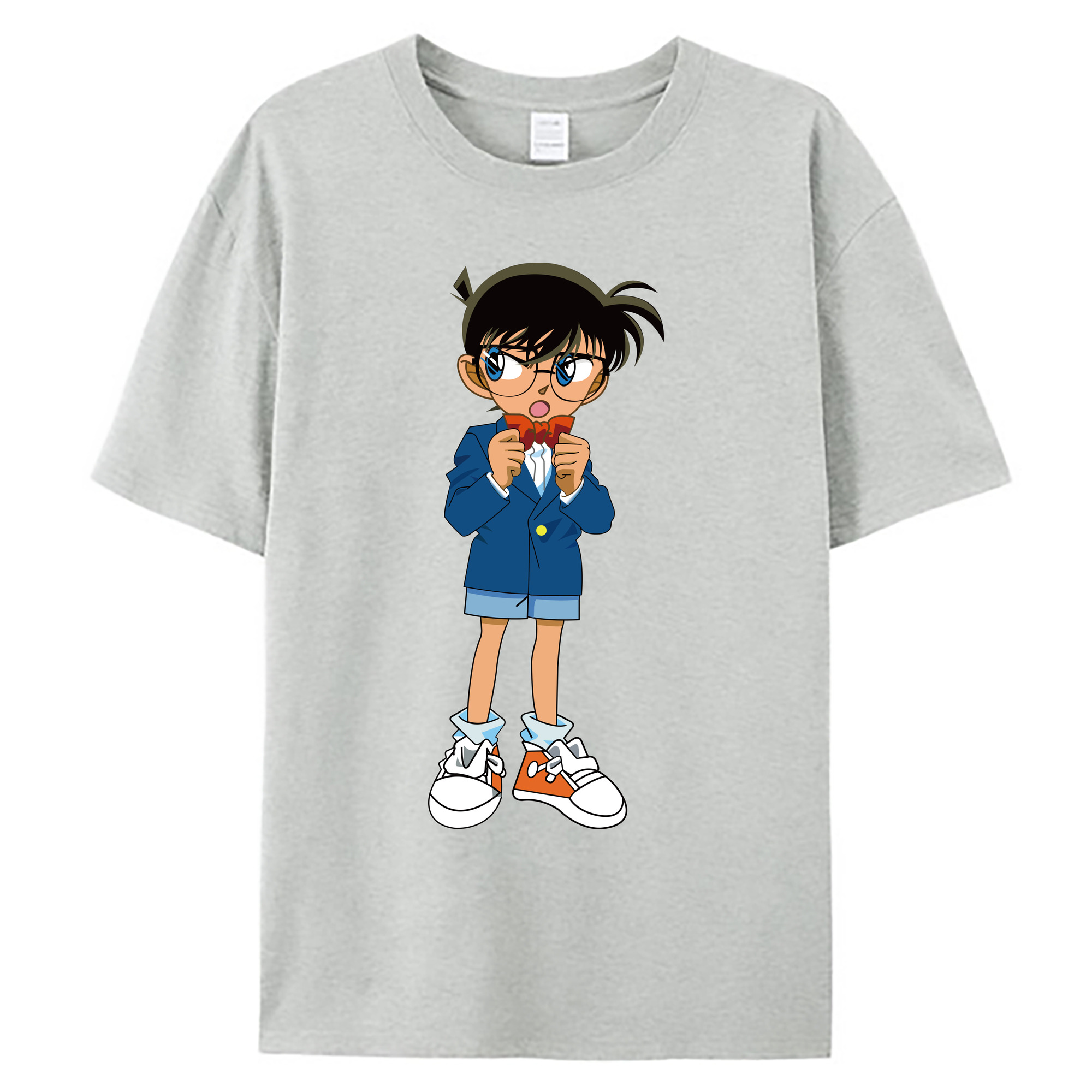 （画像用） 名探偵コナン 江戸川 コナン Detective Conan Conan Edogawa 綿100％ メンズ半袖Tシャツ｜肌触りやわらか＆通気性