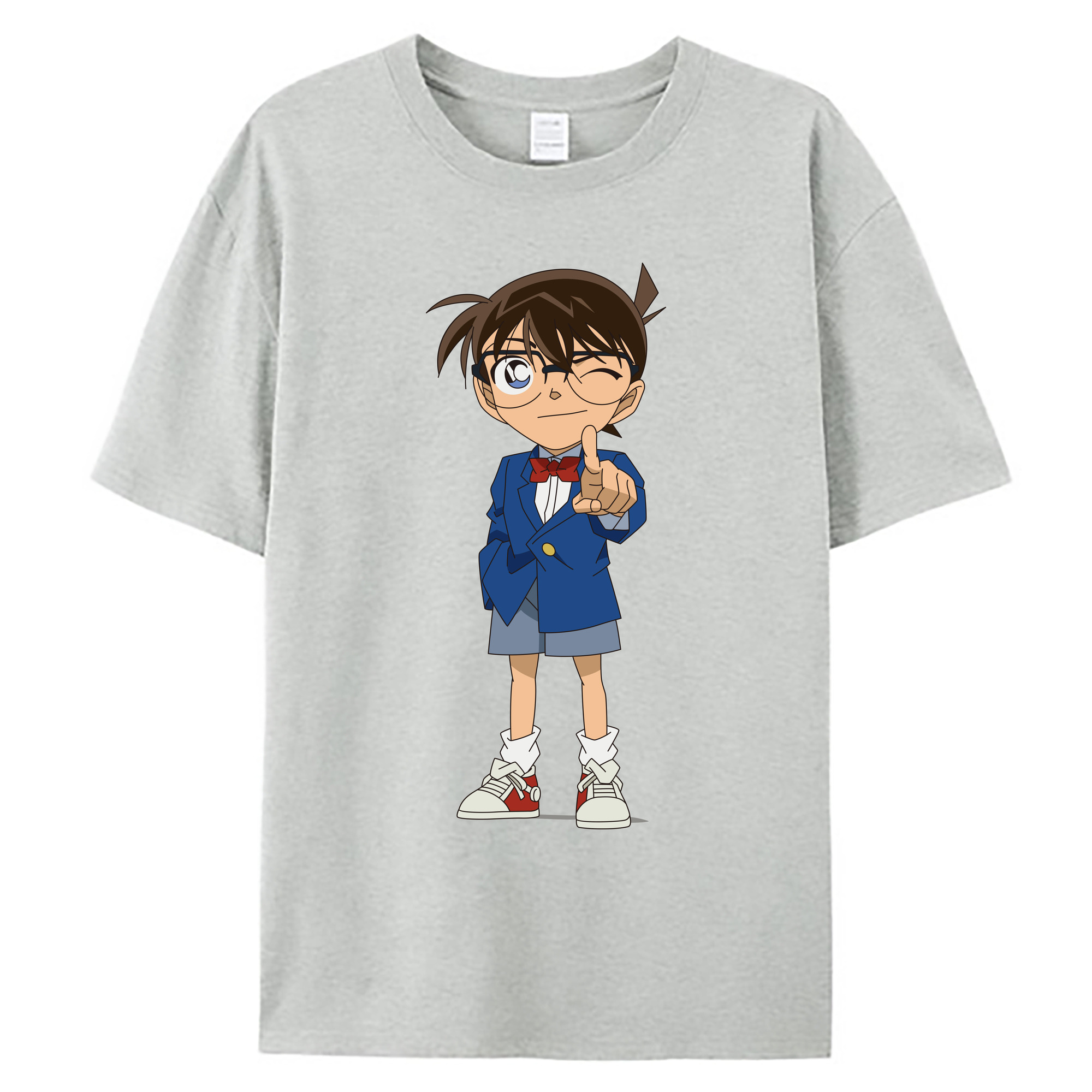 （画像用） 名探偵コナン 江戸川 コナン Detective Conan Conan Edogawa 綿100％ メンズ半袖Tシャツ｜肌触りやわらか＆通気性