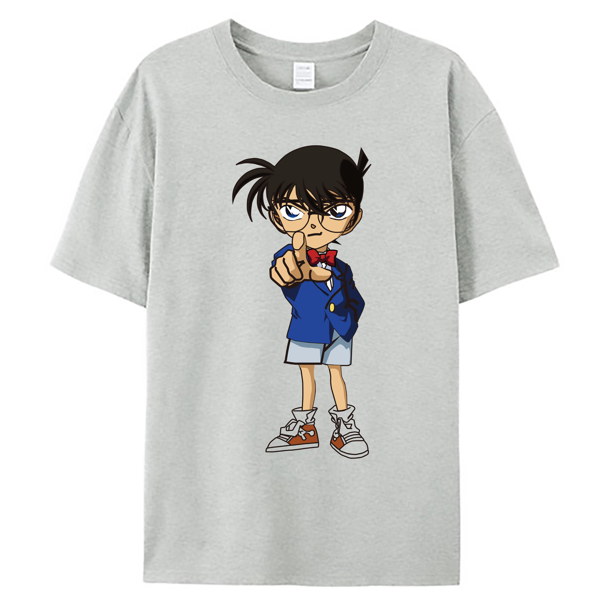 （画像用） 名探偵コナン 江戸川 コナン Detective Conan Conan Edogawa 綿100％ メンズ半袖Tシャツ｜肌触りやわらか＆通気性