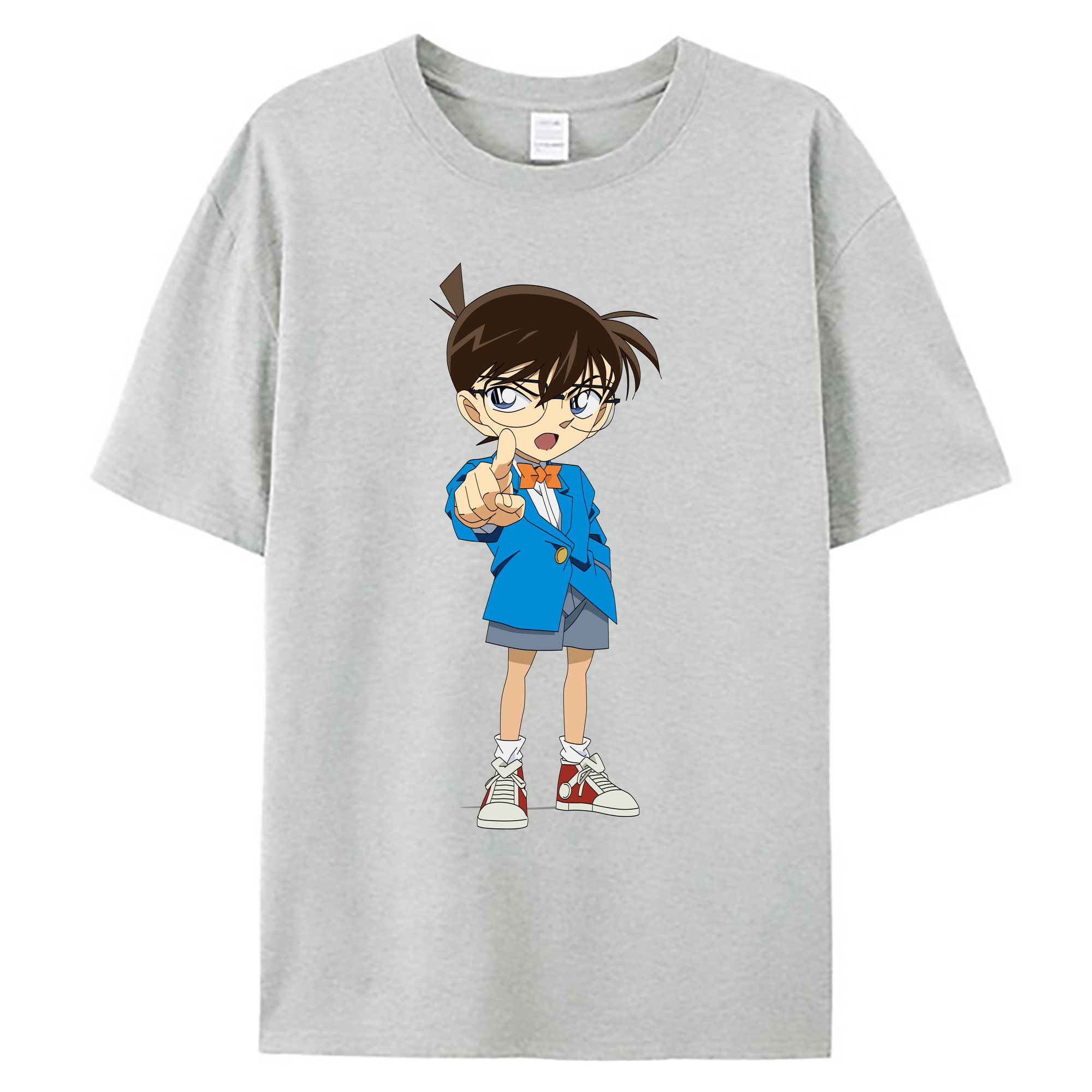 （画像用） 名探偵コナン 江戸川 コナン Detective Conan Conan Edogawa 綿100％ メンズ半袖Tシャツ｜肌触りやわらか＆通気性
