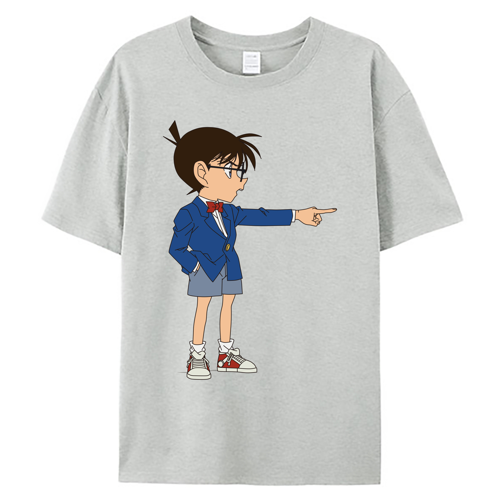 （画像用） 名探偵コナン 江戸川 コナン Detective Conan Conan Edogawa 綿100％ メンズ半袖Tシャツ｜肌触りやわらか＆通気性