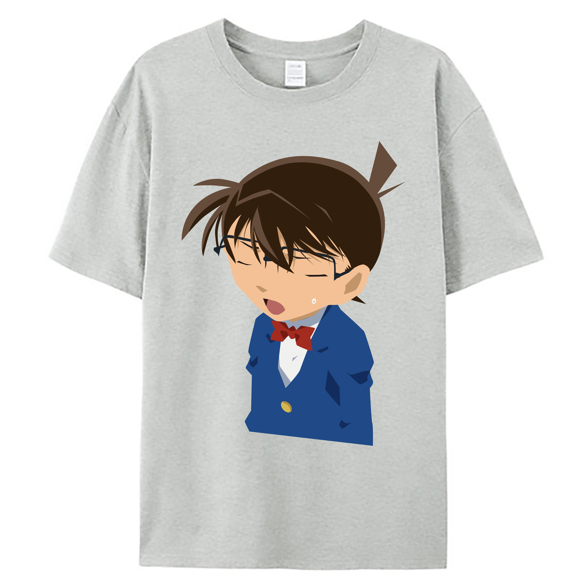 （画像用） 名探偵コナン 江戸川 コナン Detective Conan Conan Edogawa 綿100％ メンズ半袖Tシャツ｜肌触りやわらか＆通気性
