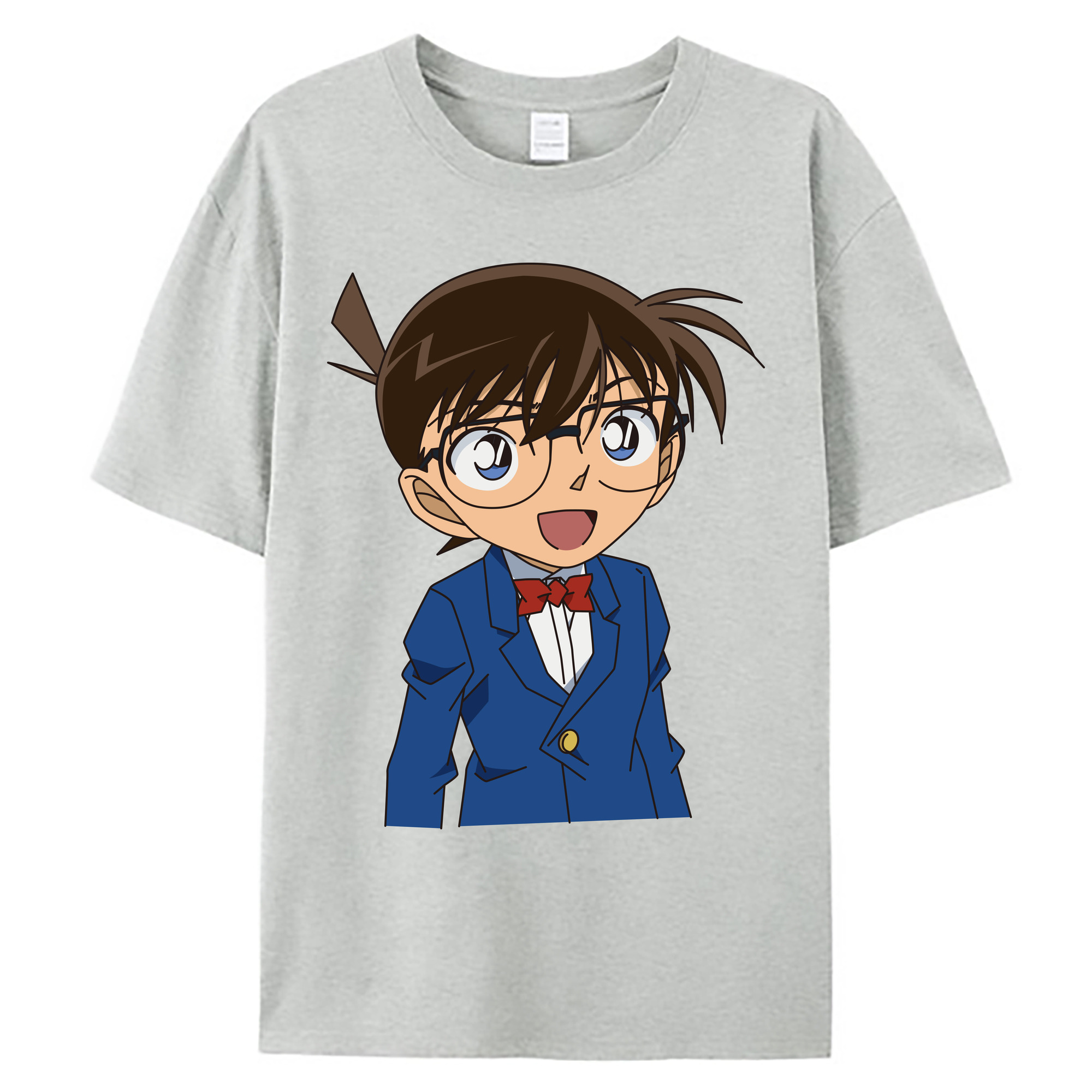 （画像用） 名探偵コナン 江戸川 コナン Detective Conan Conan Edogawa 綿100％ メンズ半袖Tシャツ｜肌触りやわらか＆通気性