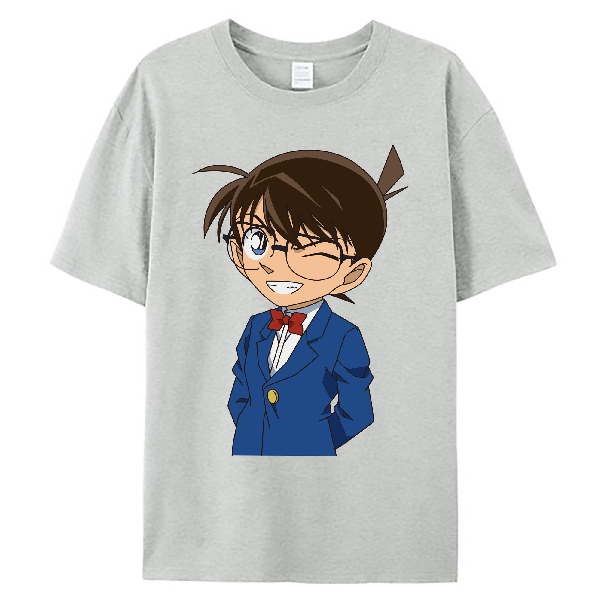 （画像用） 名探偵コナン 江戸川 コナン Detective Conan Conan Edogawa 綿100％ メンズ半袖Tシャツ｜肌触りやわらか＆通気性