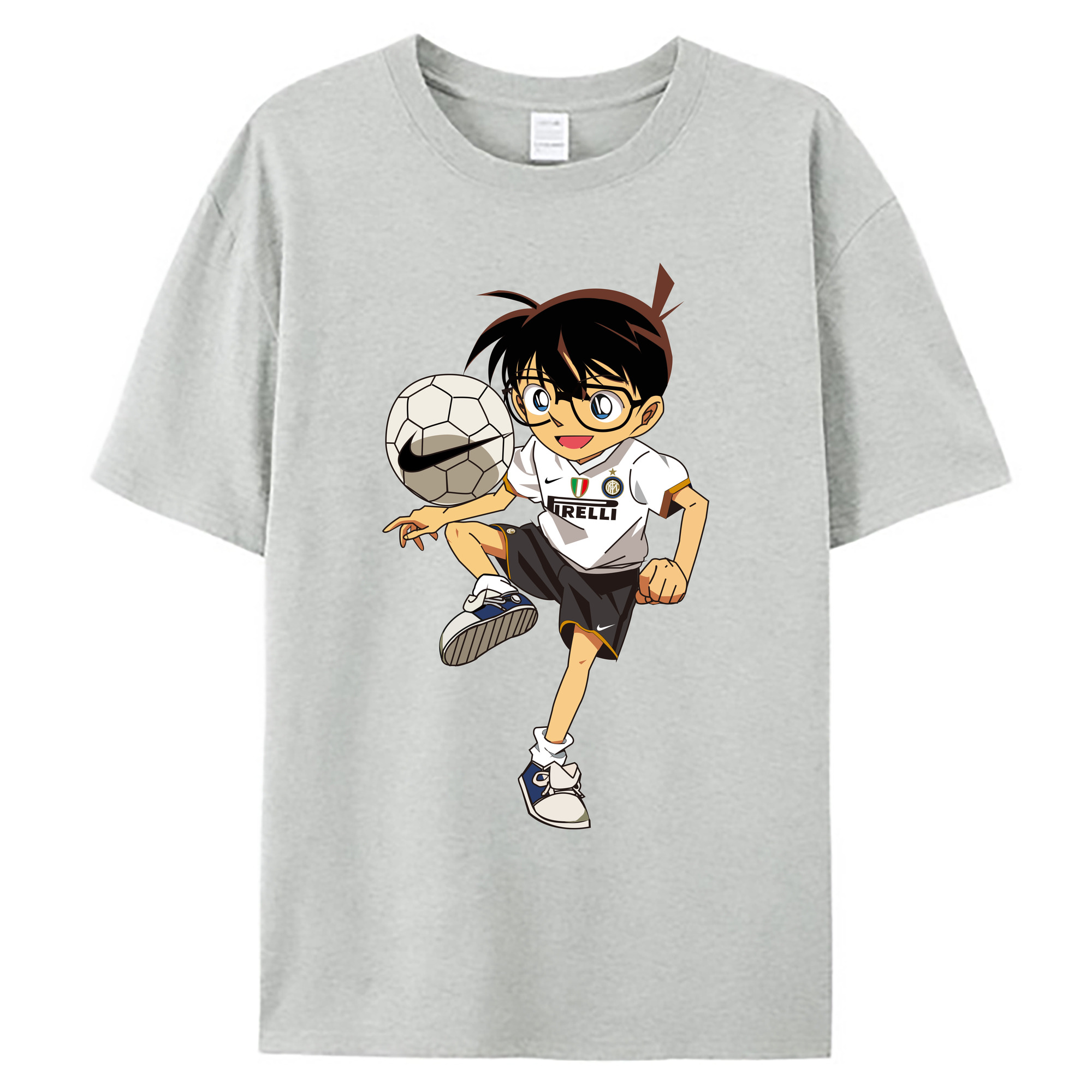 （画像用） 名探偵コナン 江戸川 コナン Detective Conan Conan Edogawa 綿100％ メンズ半袖Tシャツ｜肌触りやわらか＆通気性