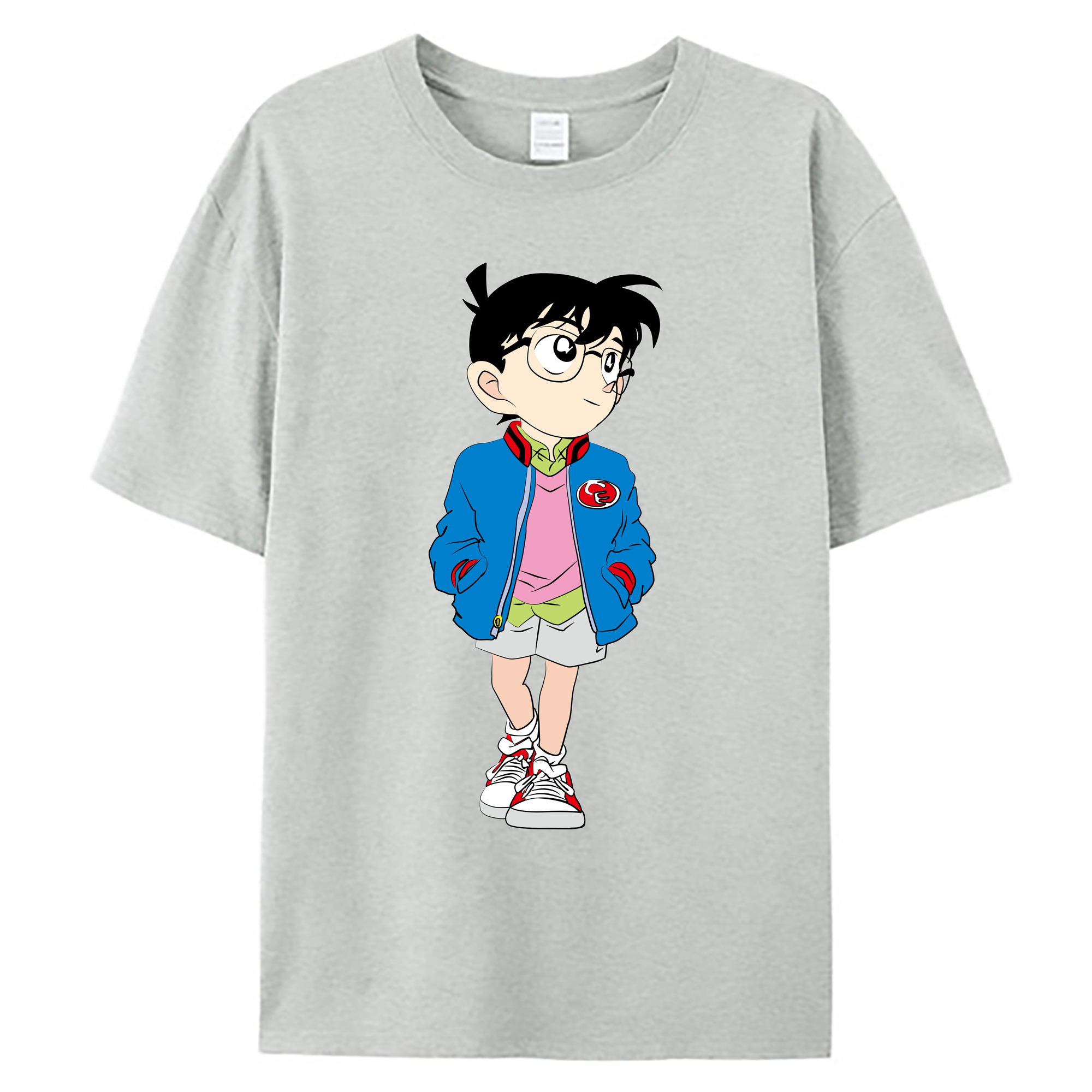 （画像用） 名探偵コナン 江戸川 コナン Detective Conan Conan Edogawa 綿100％ メンズ半袖Tシャツ｜肌触りやわらか＆通気性