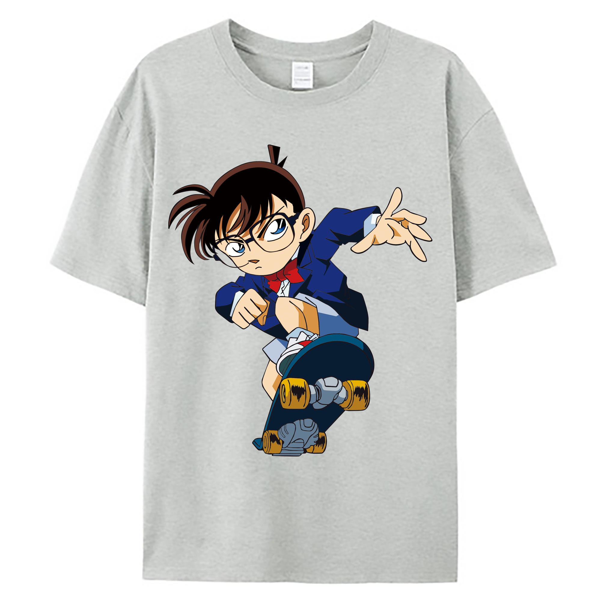 （画像用） 名探偵コナン 江戸川 コナン Detective Conan Conan Edogawa 綿100％ メンズ半袖Tシャツ｜肌触りやわらか＆通気性