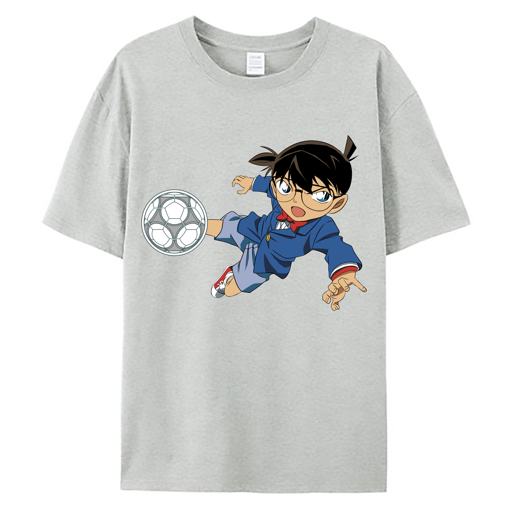 （画像用） 名探偵コナン 江戸川 コナン Detective Conan Conan Edogawa 綿100％ メンズ半袖Tシャツ｜肌触りやわらか＆通気性