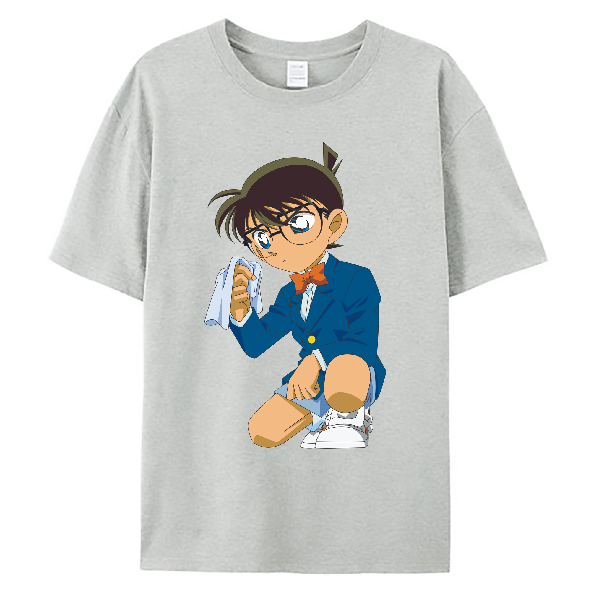 （画像用） 名探偵コナン 江戸川 コナン Detective Conan Conan Edogawa 綿100％ メンズ半袖Tシャツ｜肌触りやわらか＆通気性