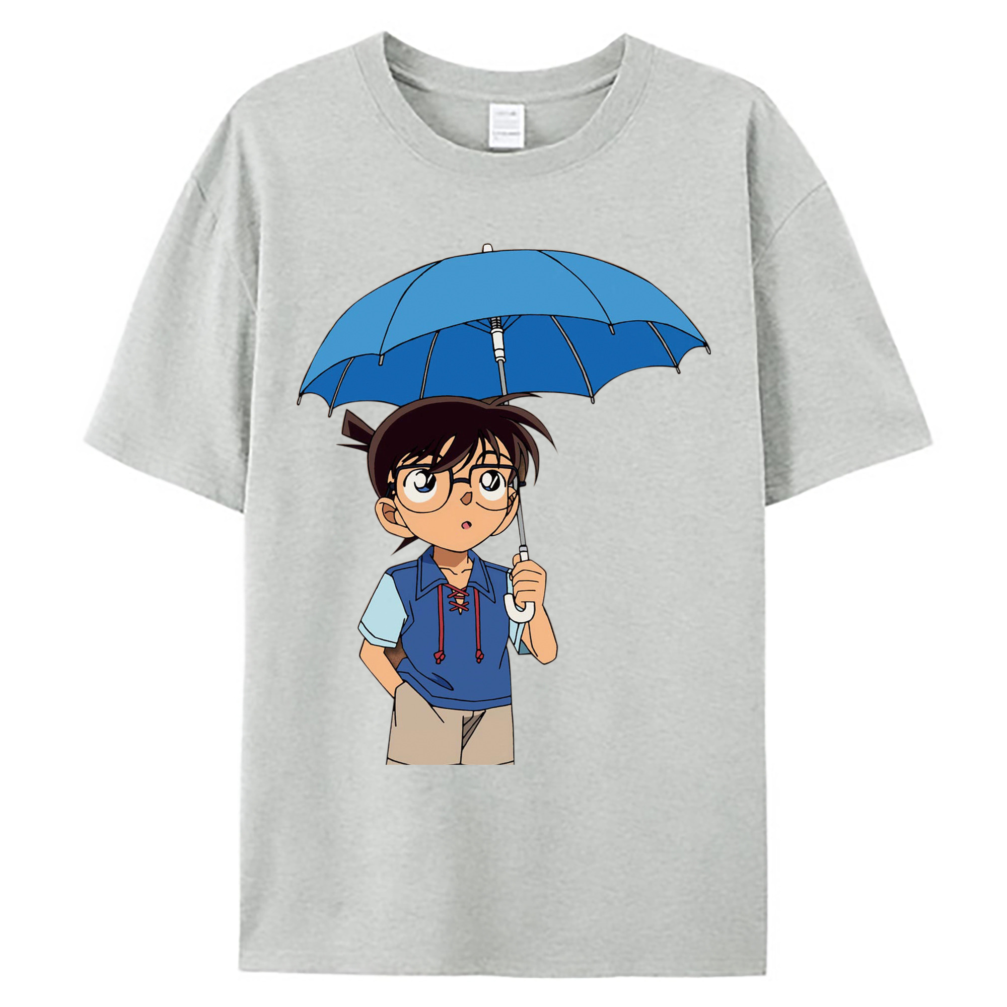 （画像用） 名探偵コナン 江戸川 コナン Detective Conan Conan Edogawa 綿100％ メンズ半袖Tシャツ｜肌触りやわらか＆通気性