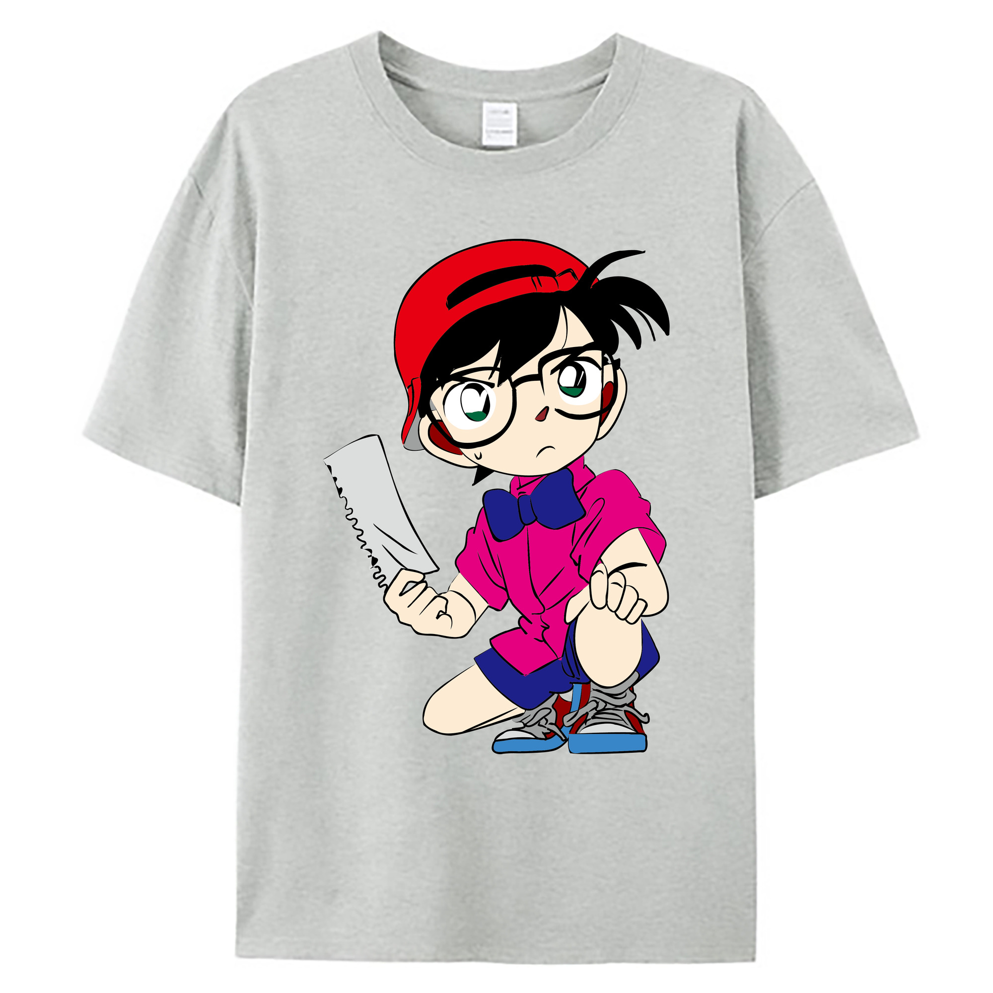 （画像用） 名探偵コナン 江戸川 コナン Detective Conan Conan Edogawa 綿100％ メンズ半袖Tシャツ｜肌触りやわらか＆通気性