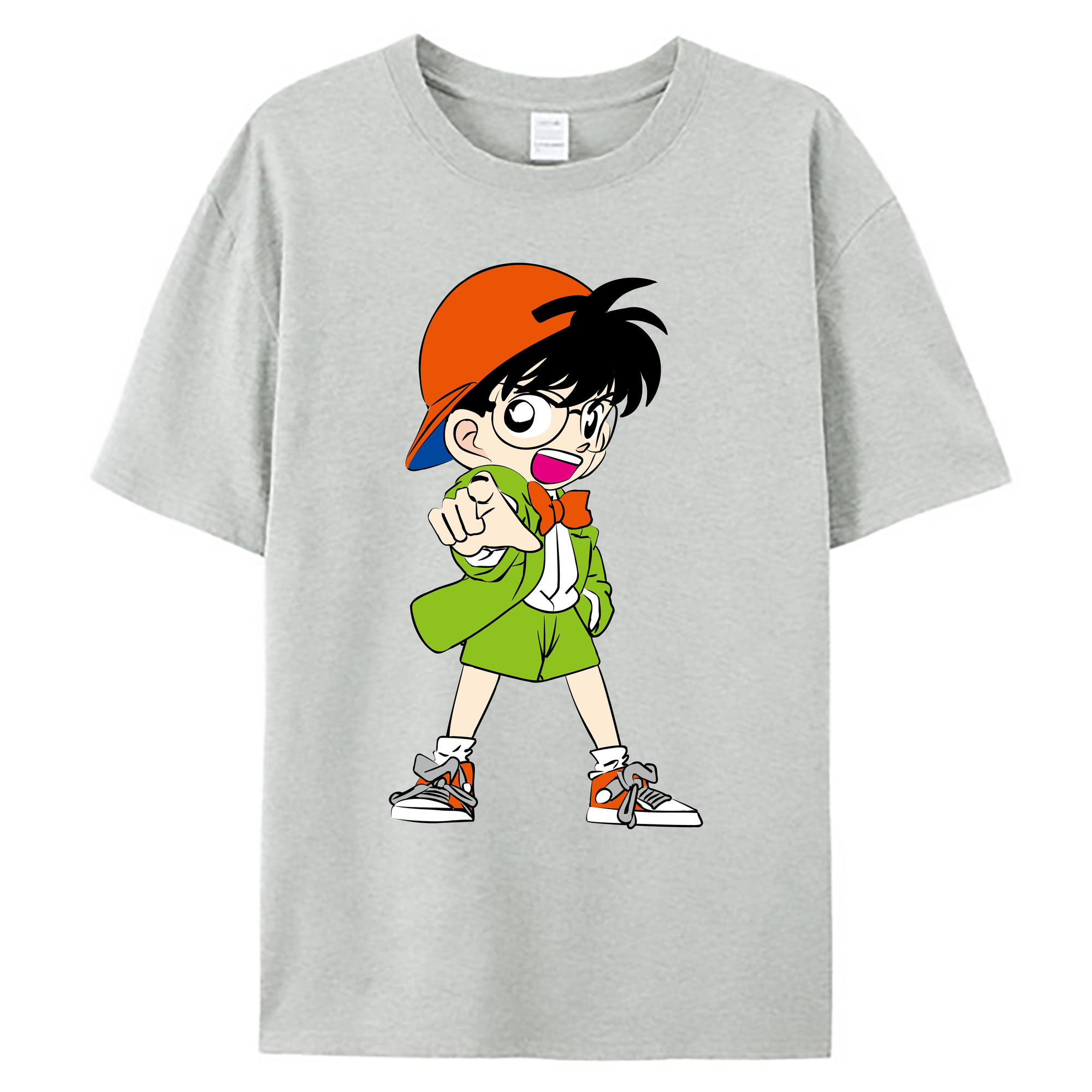 （画像用） 名探偵コナン 江戸川 コナン Detective Conan Conan Edogawa 綿100％ メンズ半袖Tシャツ｜肌触りやわらか＆通気性