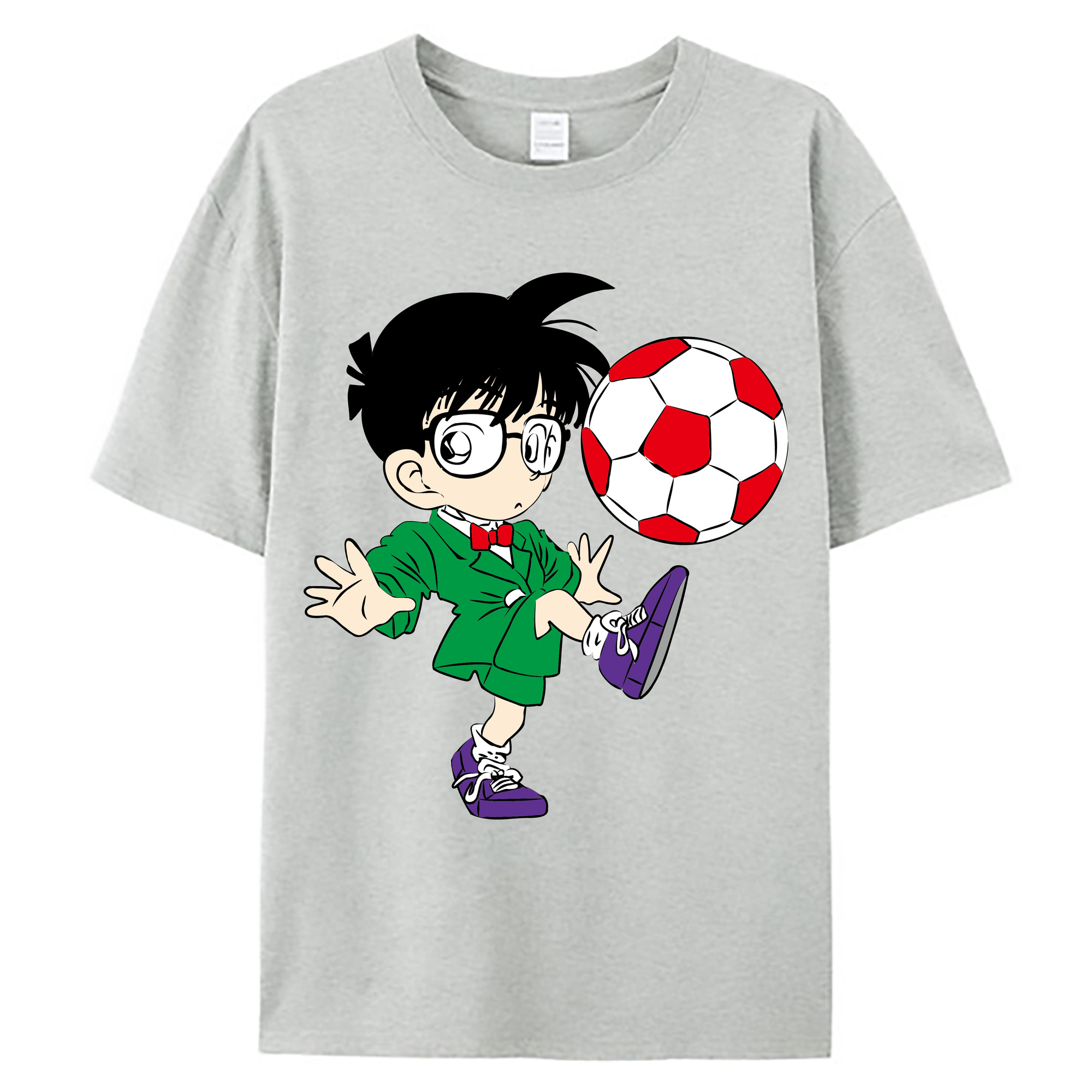 （画像用） 名探偵コナン 江戸川 コナン Detective Conan Conan Edogawa 綿100％ メンズ半袖Tシャツ｜肌触りやわらか＆通気性