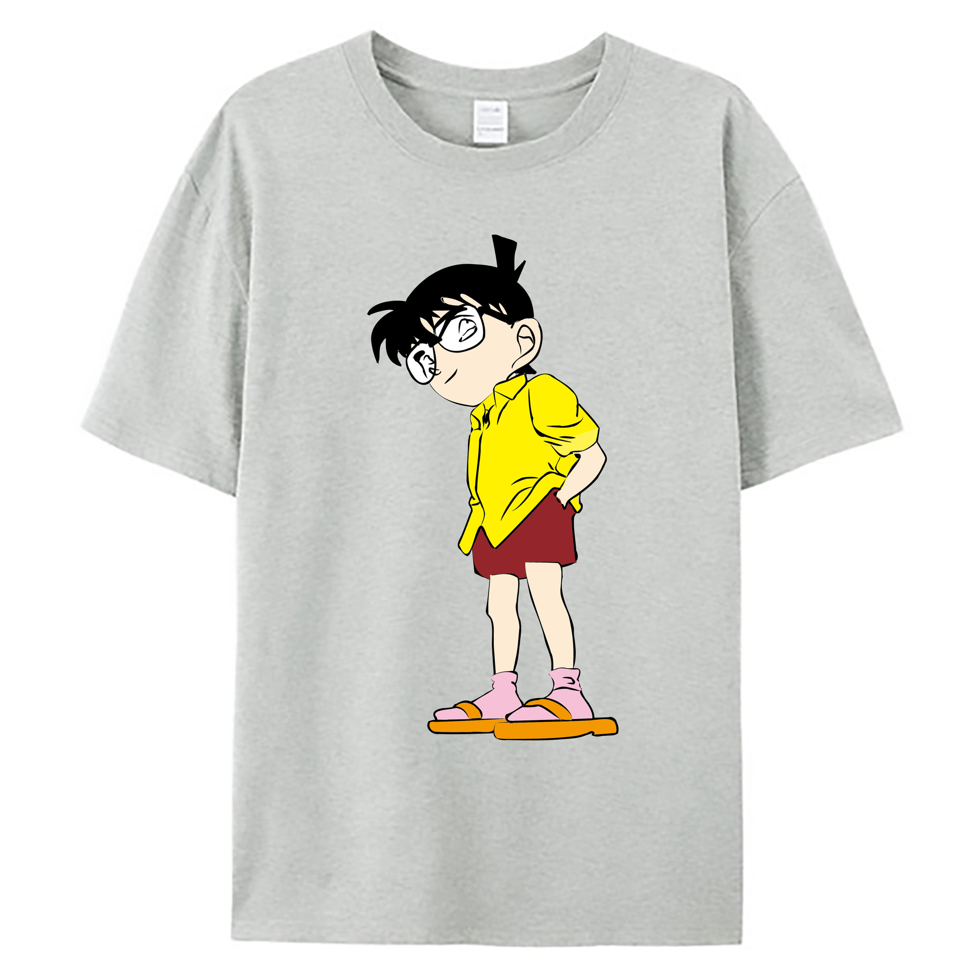 （画像用） 名探偵コナン 江戸川 コナン Detective Conan Conan Edogawa 綿100％ メンズ半袖Tシャツ｜肌触りやわらか＆通気性