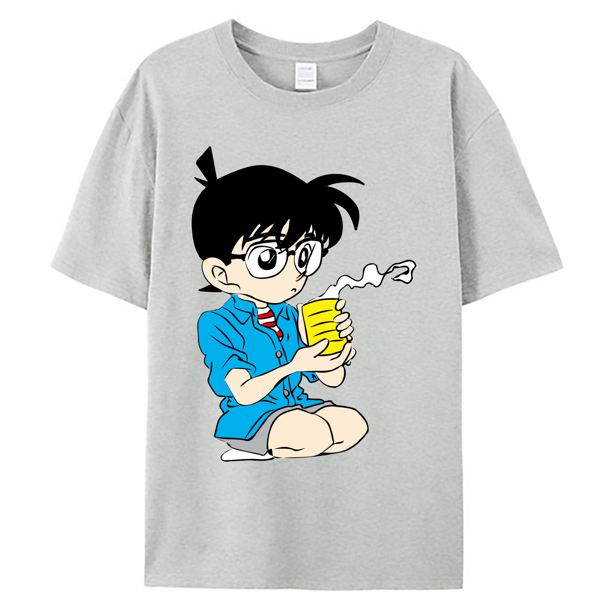 （画像用） 名探偵コナン 江戸川 コナン Detective Conan Conan Edogawa 綿100％ メンズ半袖Tシャツ｜肌触りやわらか＆通気性