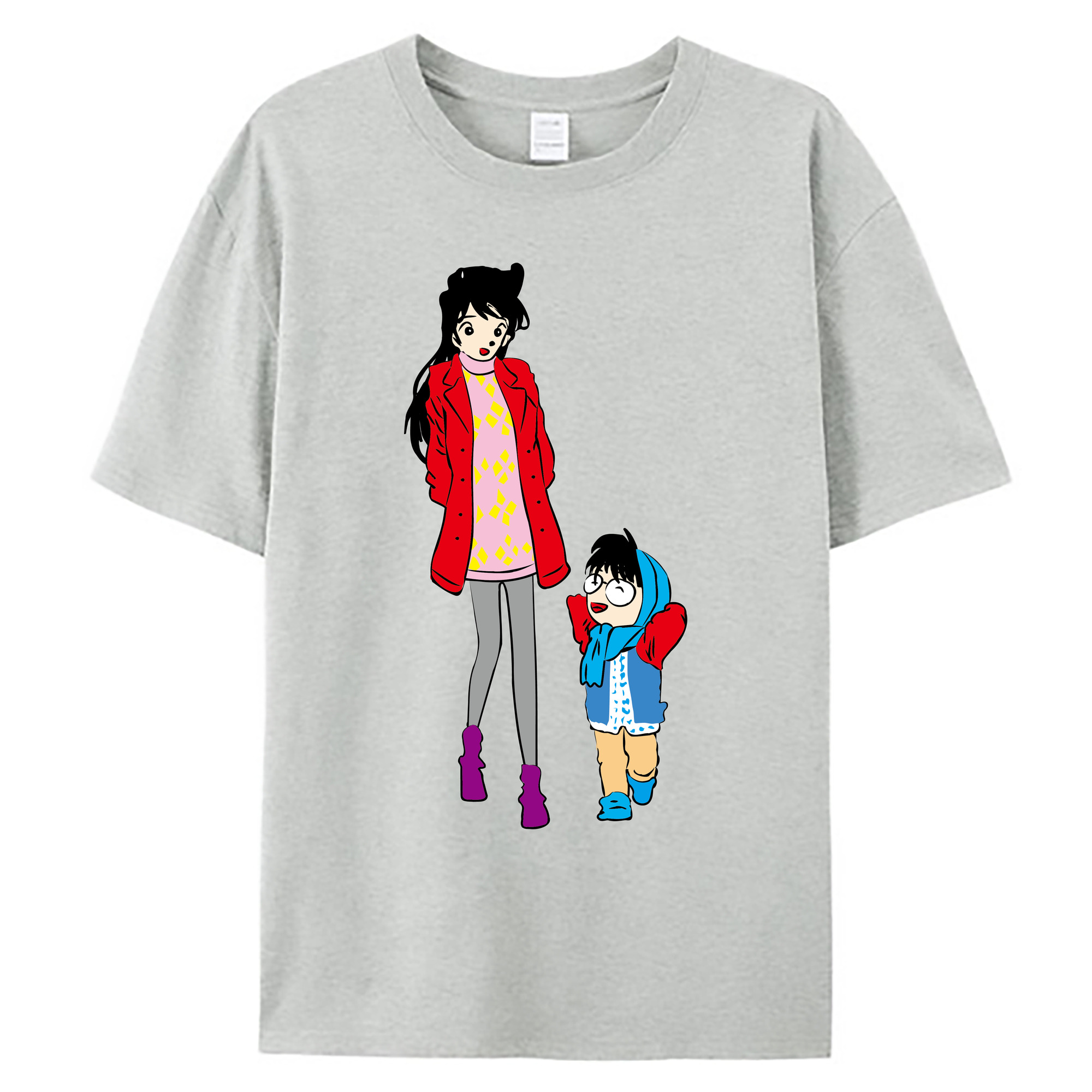 （画像用） 名探偵コナン 江戸川 コナン Detective Conan Conan Edogawa 綿100％ メンズ半袖Tシャツ｜肌触りやわらか＆通気性