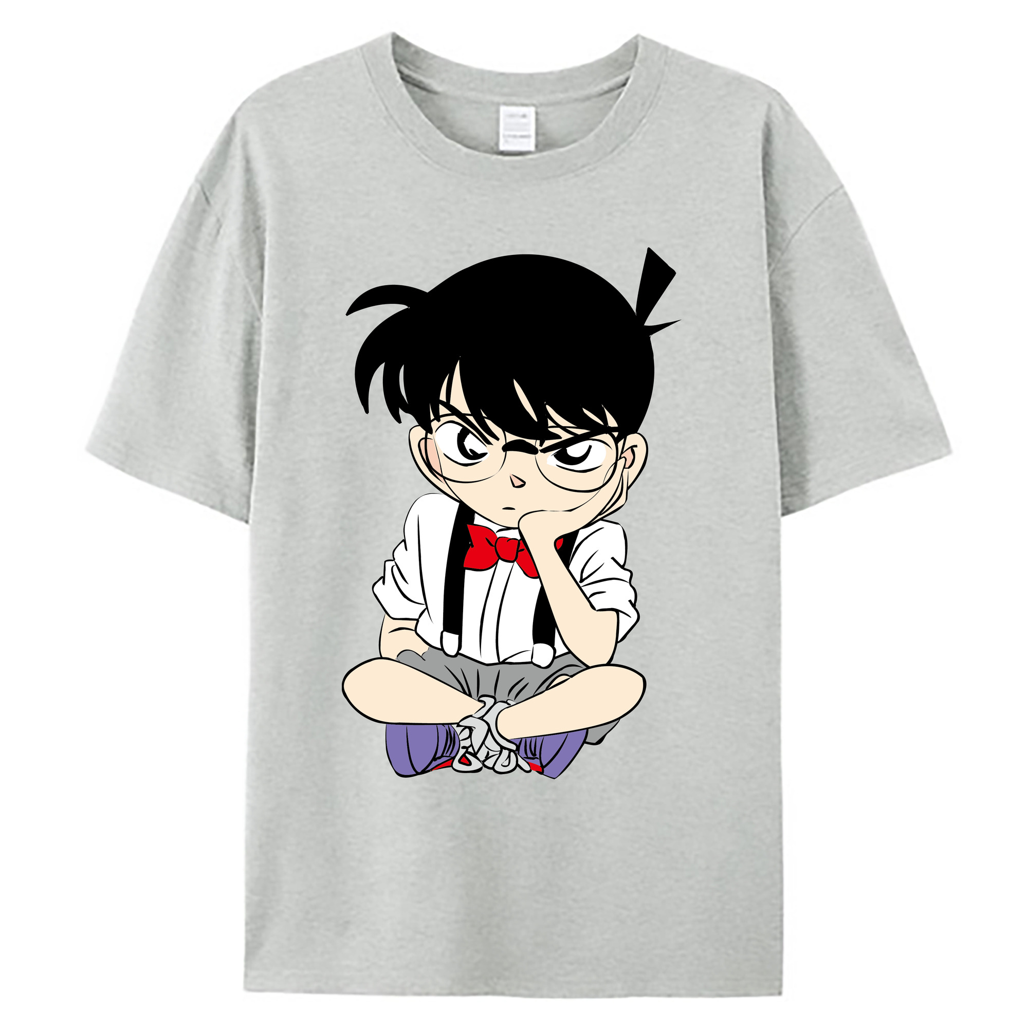 （画像用） 名探偵コナン 江戸川 コナン Detective Conan Conan Edogawa 綿100％ メンズ半袖Tシャツ｜肌触りやわらか＆通気性