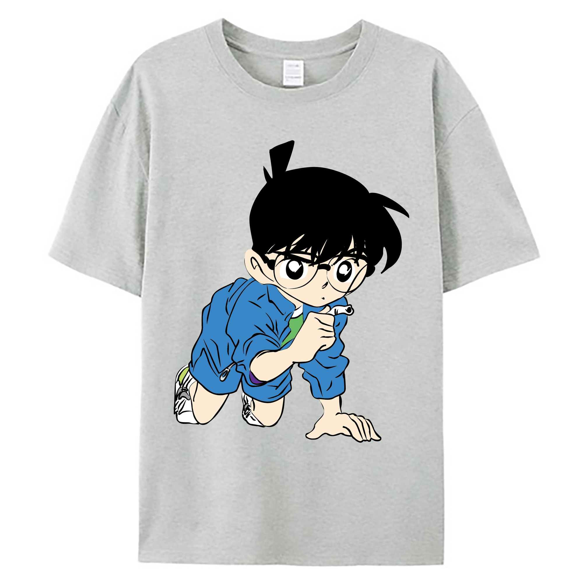 （画像用） 名探偵コナン 江戸川 コナン Detective Conan Conan Edogawa 綿100％ メンズ半袖Tシャツ｜肌触りやわらか＆通気性