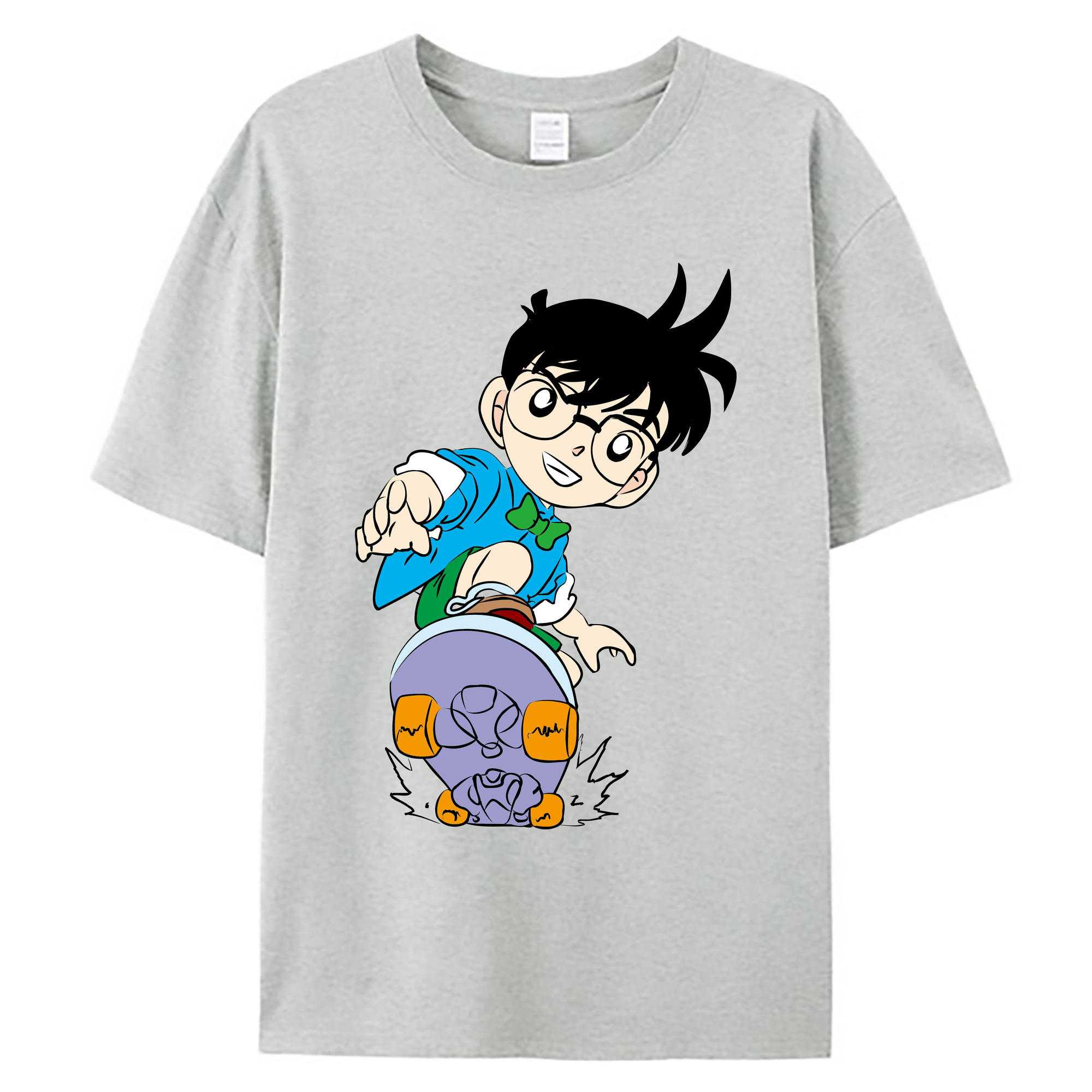 （画像用） 名探偵コナン 江戸川 コナン Detective Conan Conan Edogawa 綿100％ メンズ半袖Tシャツ｜肌触りやわらか＆通気性