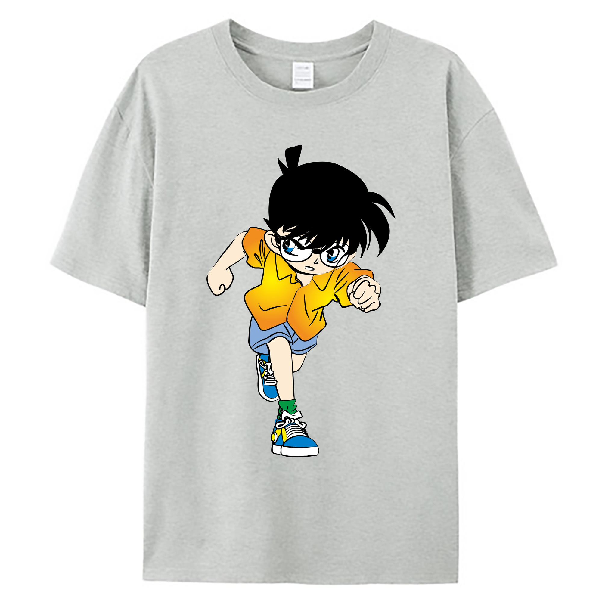 （画像用） 名探偵コナン 江戸川 コナン Detective Conan Conan Edogawa 綿100％ メンズ半袖Tシャツ｜肌触りやわらか＆通気性
