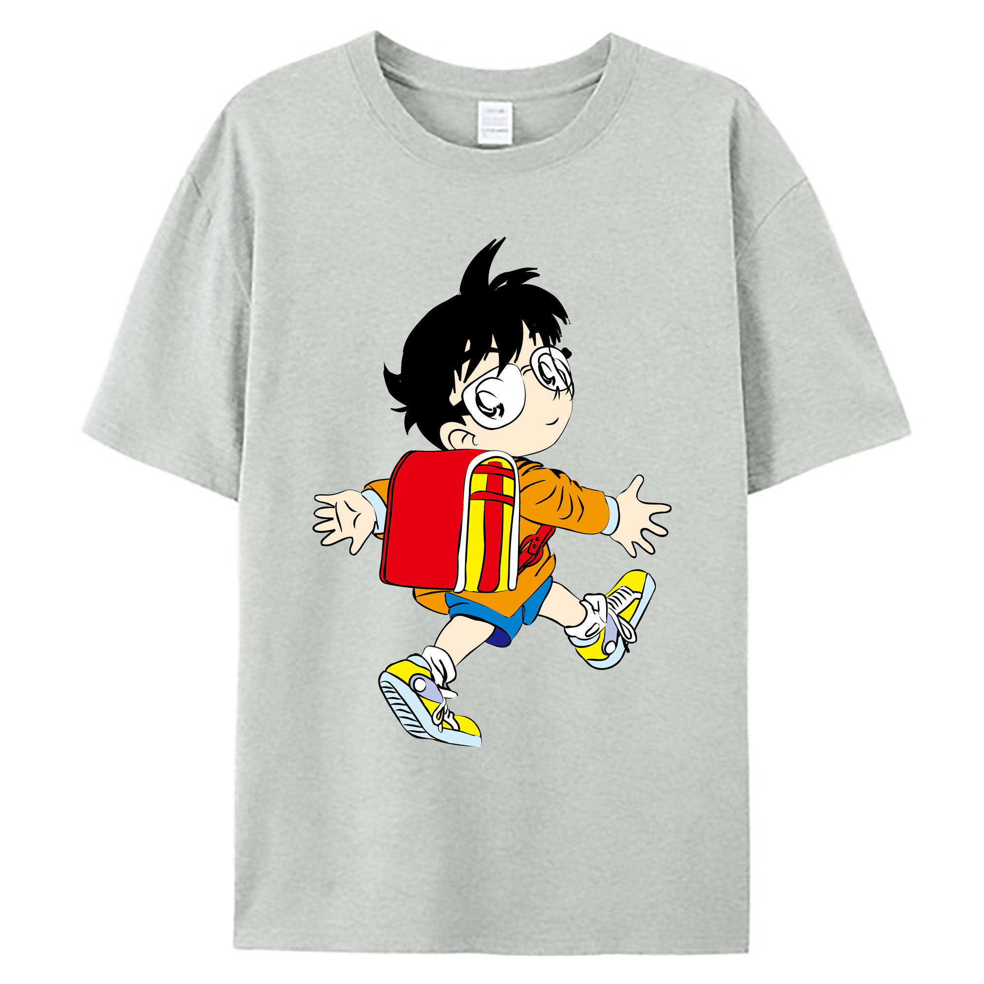 （画像用） 名探偵コナン 江戸川 コナン Detective Conan Conan Edogawa 綿100％ メンズ半袖Tシャツ｜肌触りやわらか＆通気性