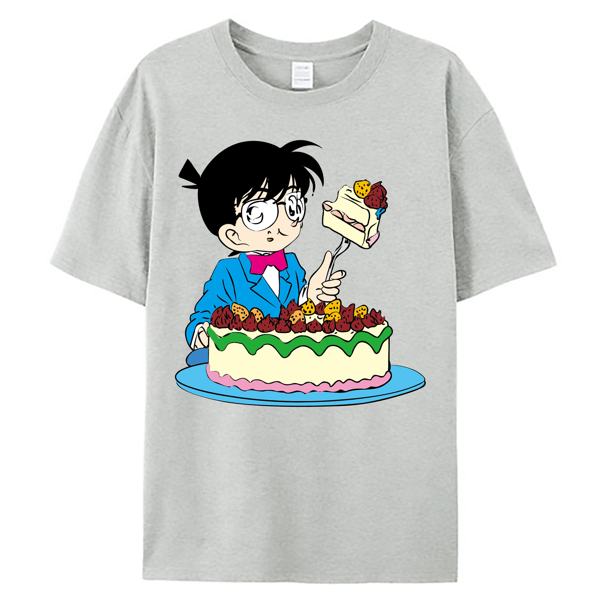 （画像用） 名探偵コナン 江戸川 コナン Detective Conan Conan Edogawa 綿100％ メンズ半袖Tシャツ｜肌触りやわらか＆通気性