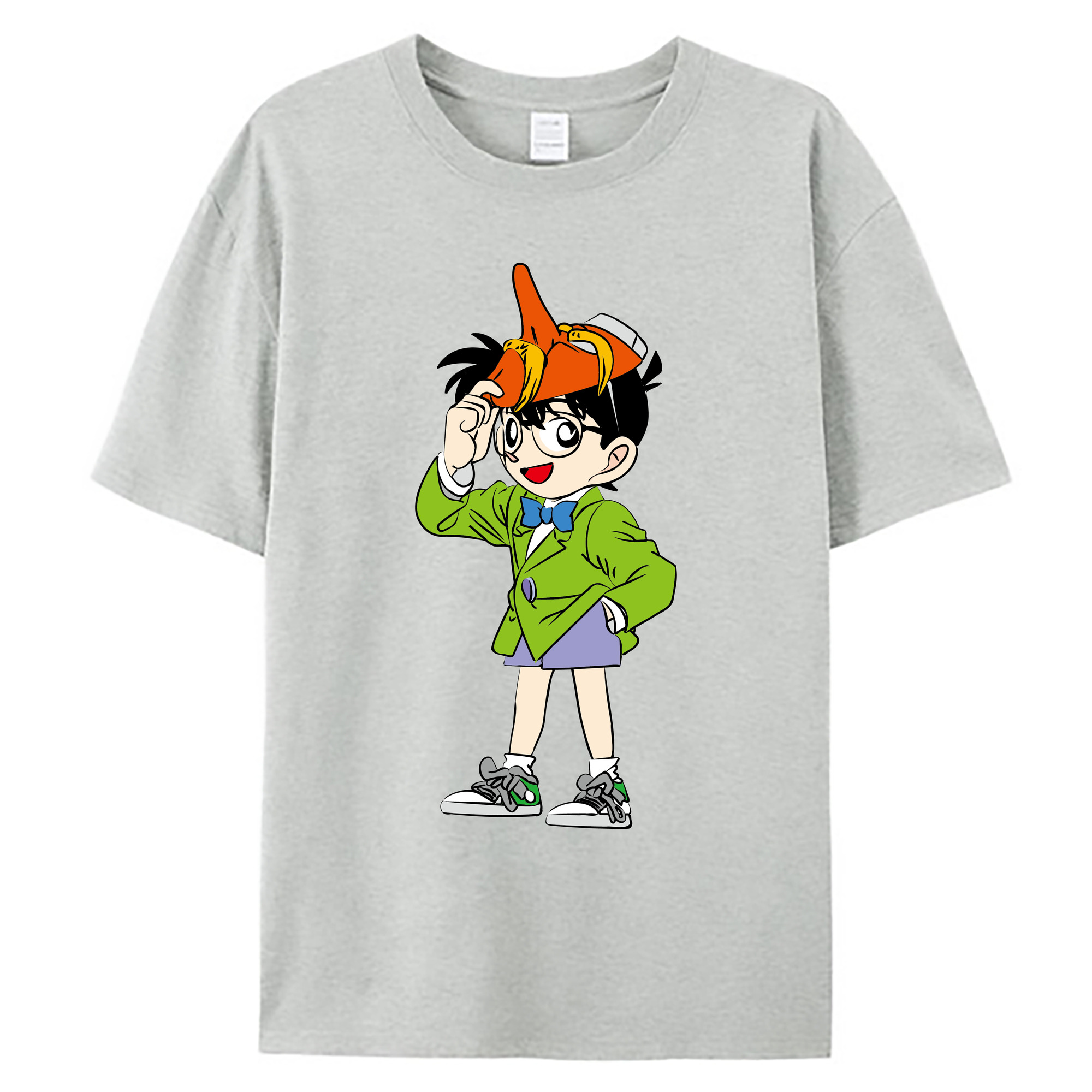 （画像用） 名探偵コナン 江戸川 コナン Detective Conan Conan Edogawa 綿100％ メンズ半袖Tシャツ｜肌触りやわらか＆通気性