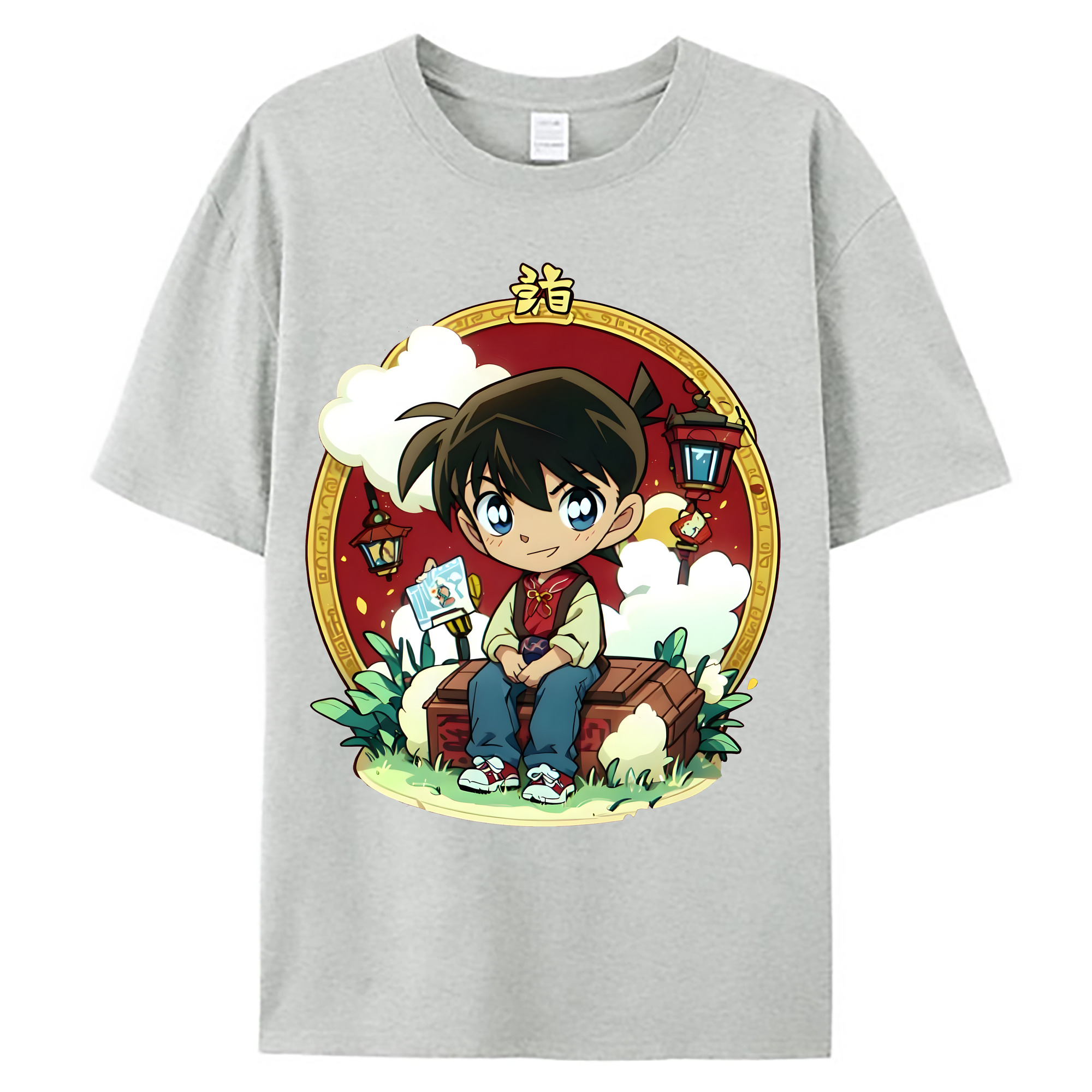 （画像用） 名探偵コナン 江戸川 コナン Detective Conan Conan Edogawa 綿100％ メンズ半袖Tシャツ｜肌触りやわらか＆通気性